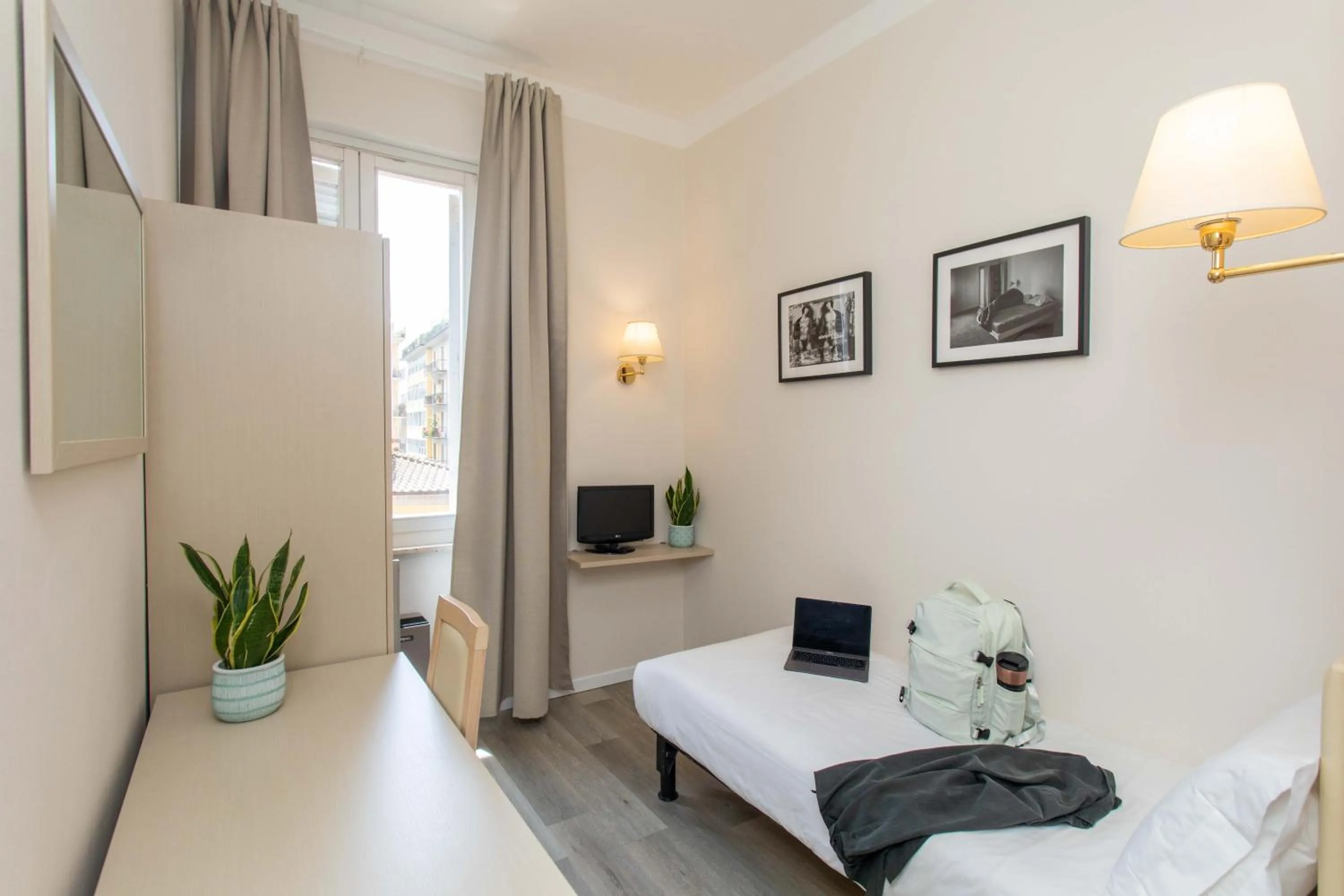 Bed in Hotel L'Aretino