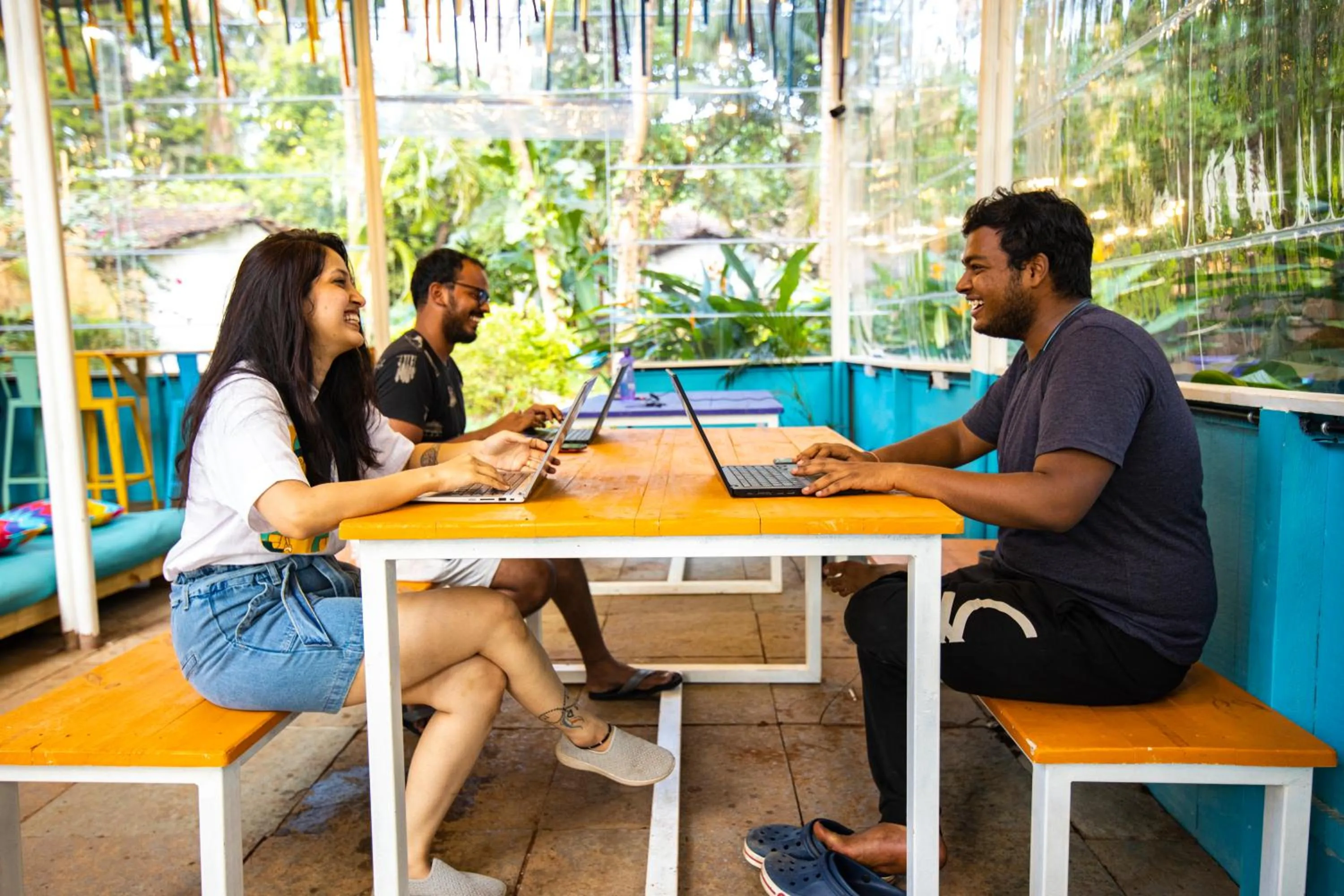 Seating area in goSTOPS Lite Goa, Calangute