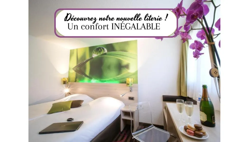 Photo of the whole room, Bed in Hôtel Inn Design Resto Novo Sablé