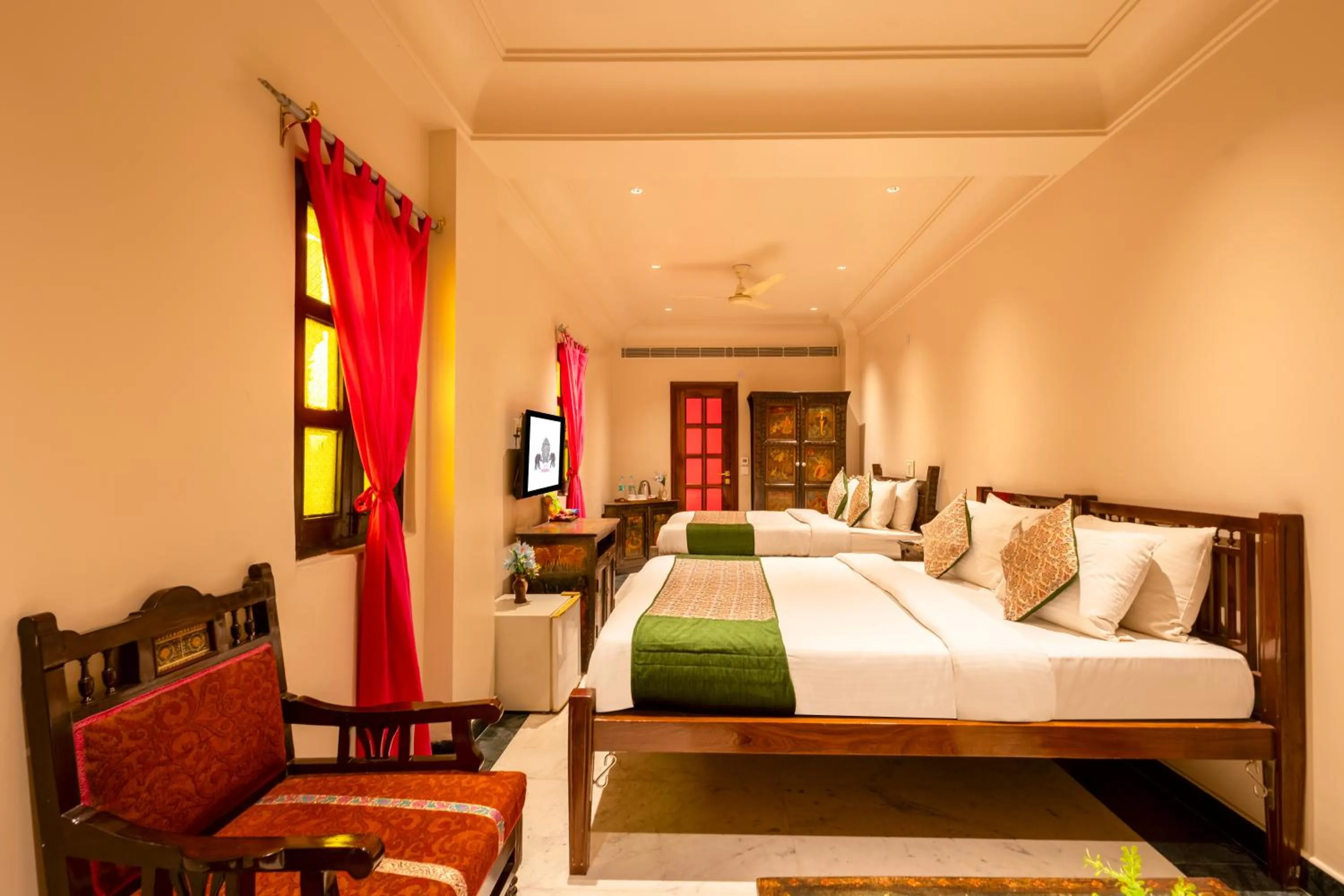 Bedroom, Bed in Jyoti Mahal - A Royal Heritage Hotel - Award Winning Hotel - Close to Connaught Place