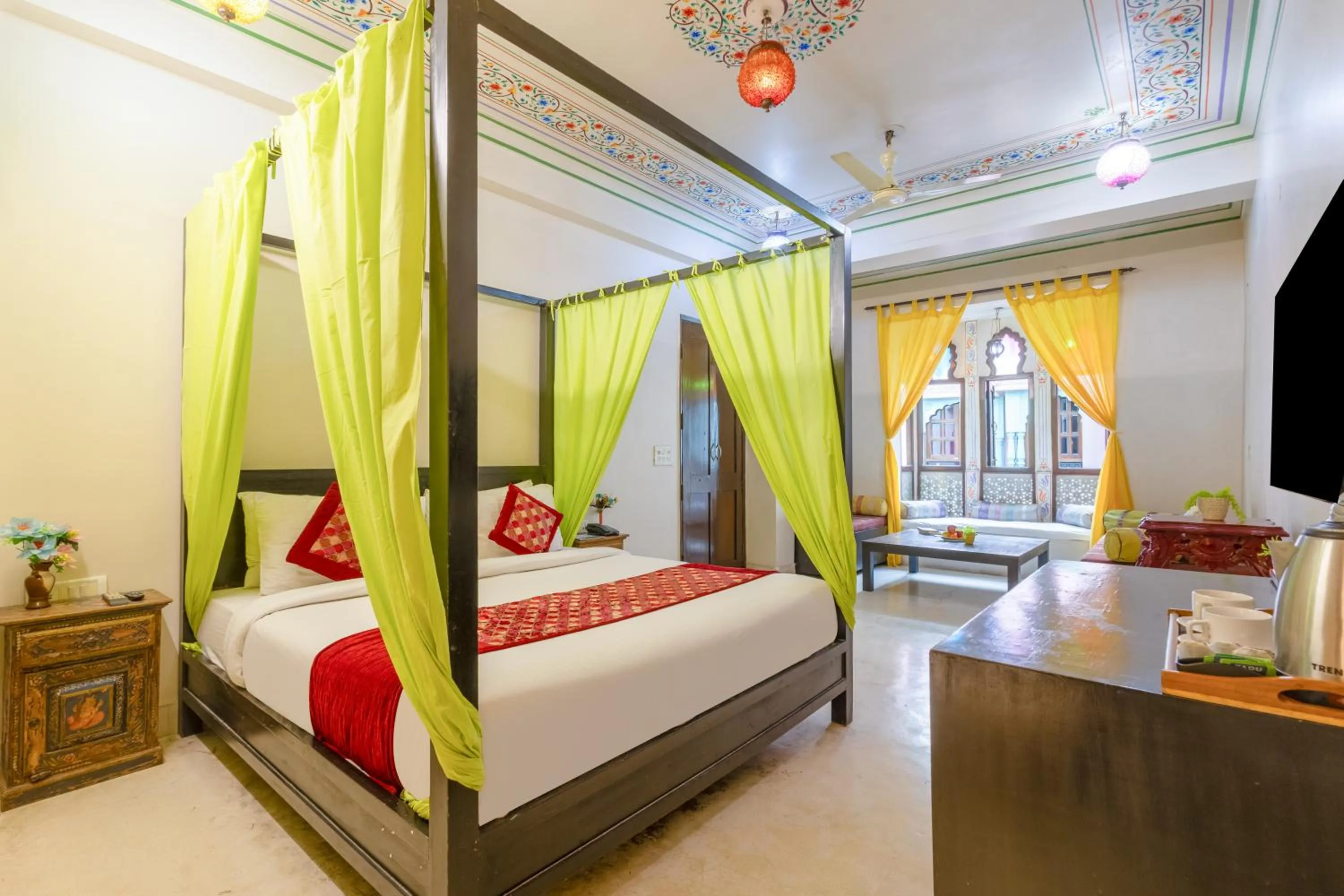 Bedroom, Bed in Jyoti Mahal - A Royal Heritage Hotel - Award Winning Hotel - Close to Connaught Place