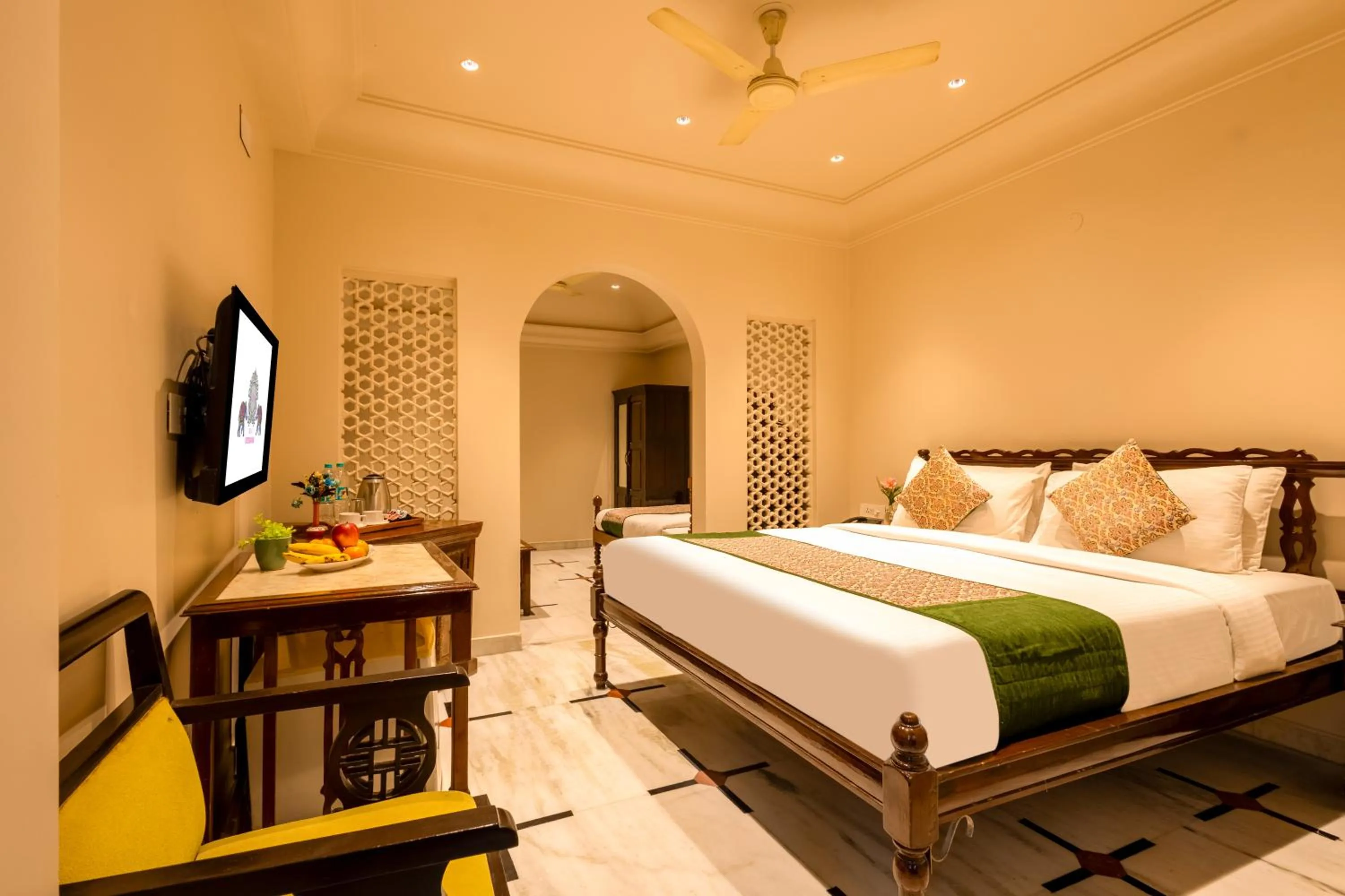 Bedroom, Bed in Jyoti Mahal - A Royal Heritage Hotel - Award Winning Hotel - Close to Connaught Place