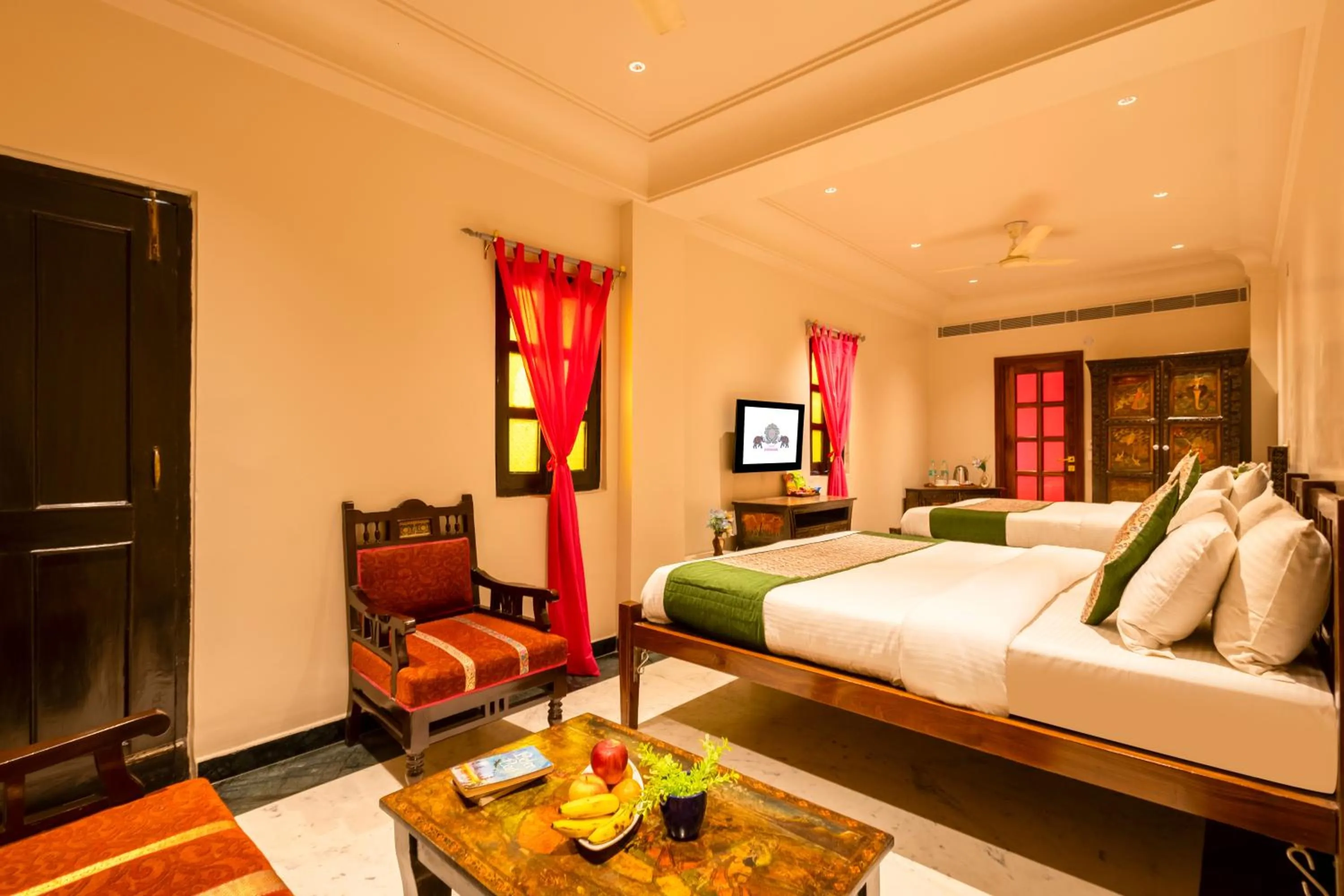 Bedroom, Bed in Jyoti Mahal - A Royal Heritage Hotel - Award Winning Hotel - Close to Connaught Place