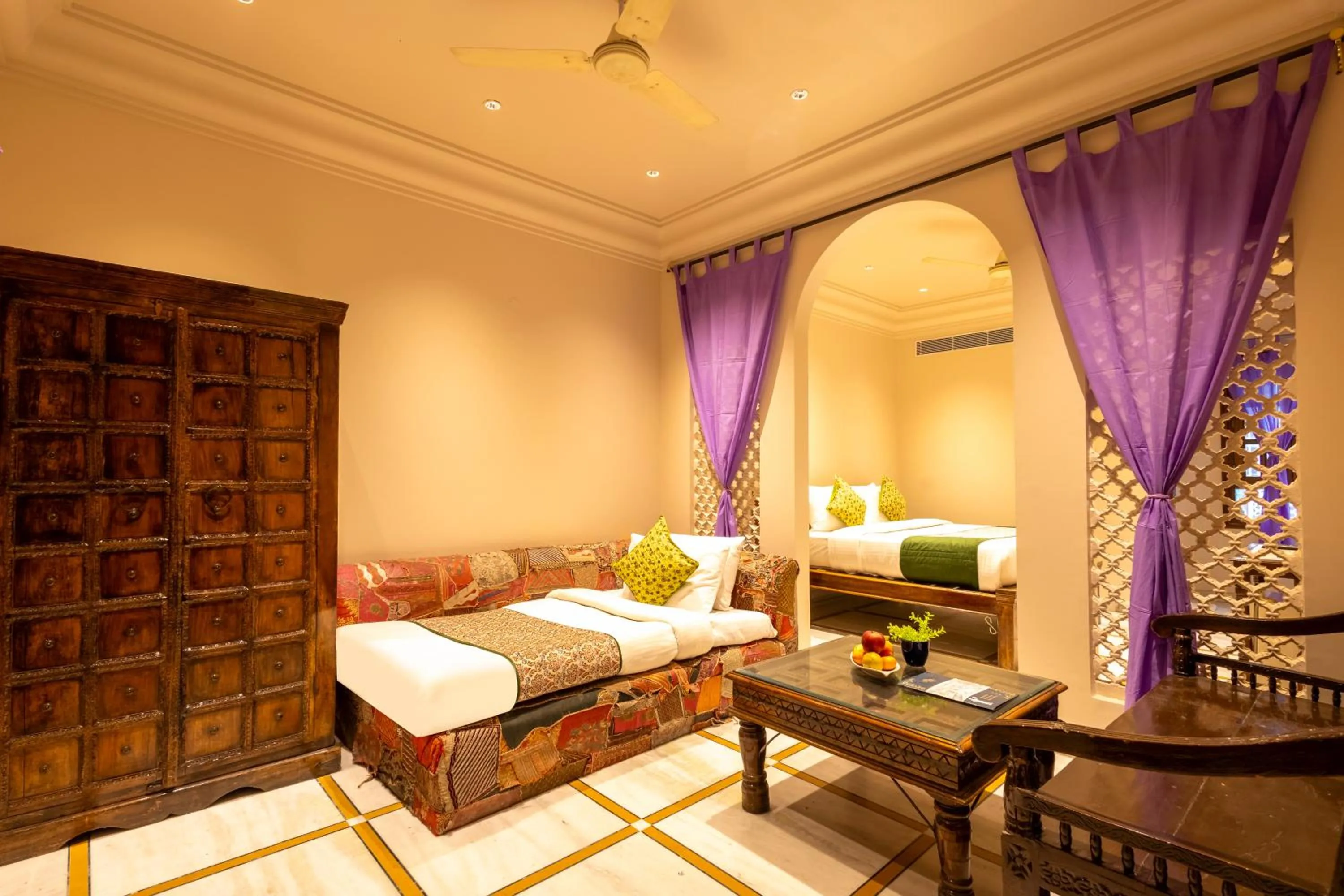 Bedroom, Bed in Jyoti Mahal - A Royal Heritage Hotel - Award Winning Hotel - Close to Connaught Place