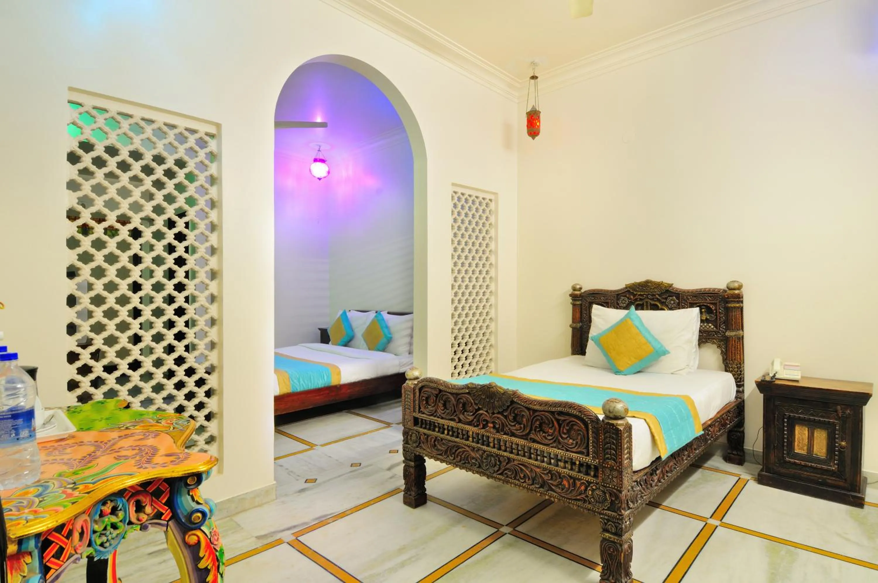 Bedroom, Bed in Jyoti Mahal - A Royal Heritage Hotel - Award Winning Hotel - Close to Connaught Place