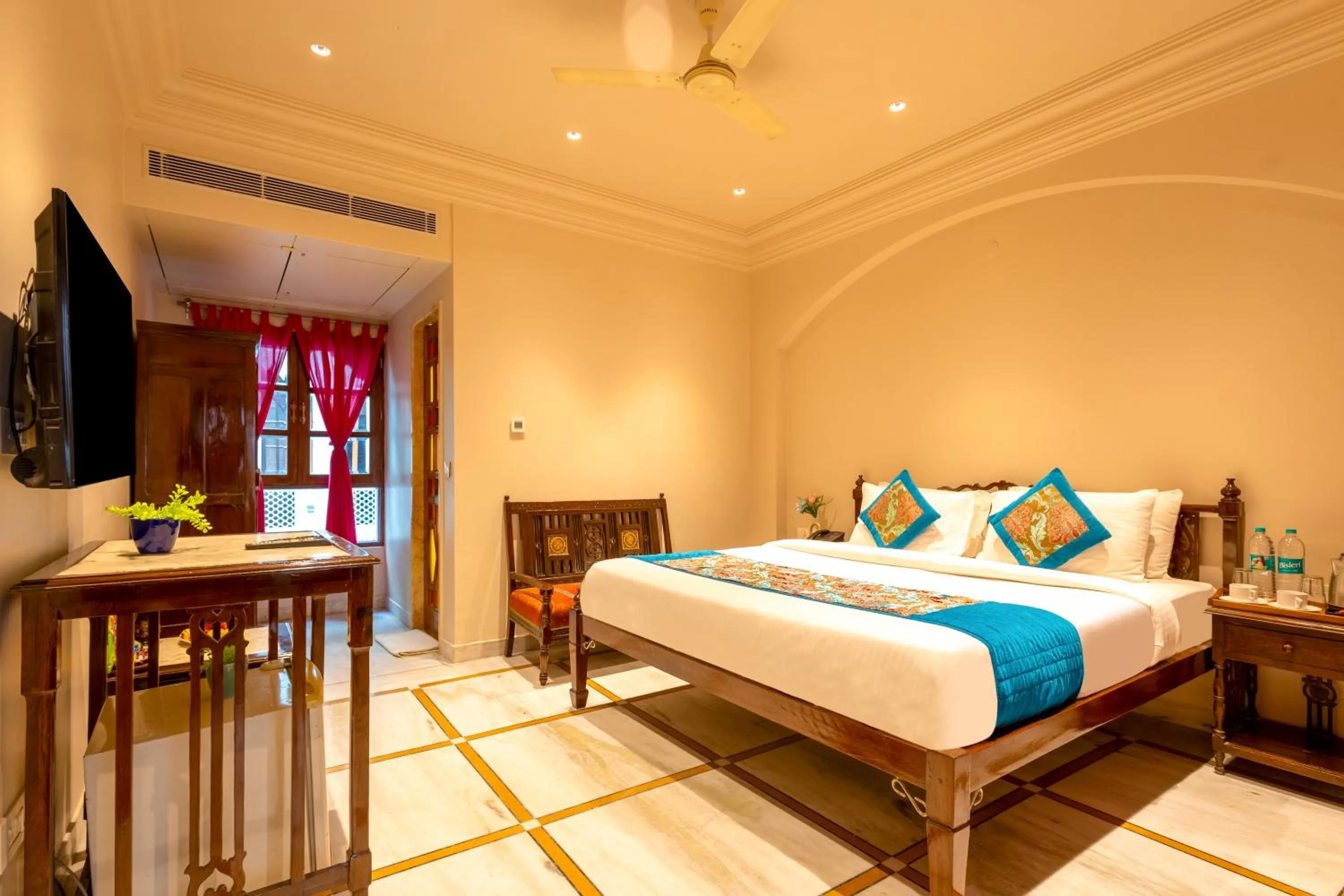 Bedroom, Bed in Jyoti Mahal - A Royal Heritage Hotel - Award Winning Hotel - Close to Connaught Place