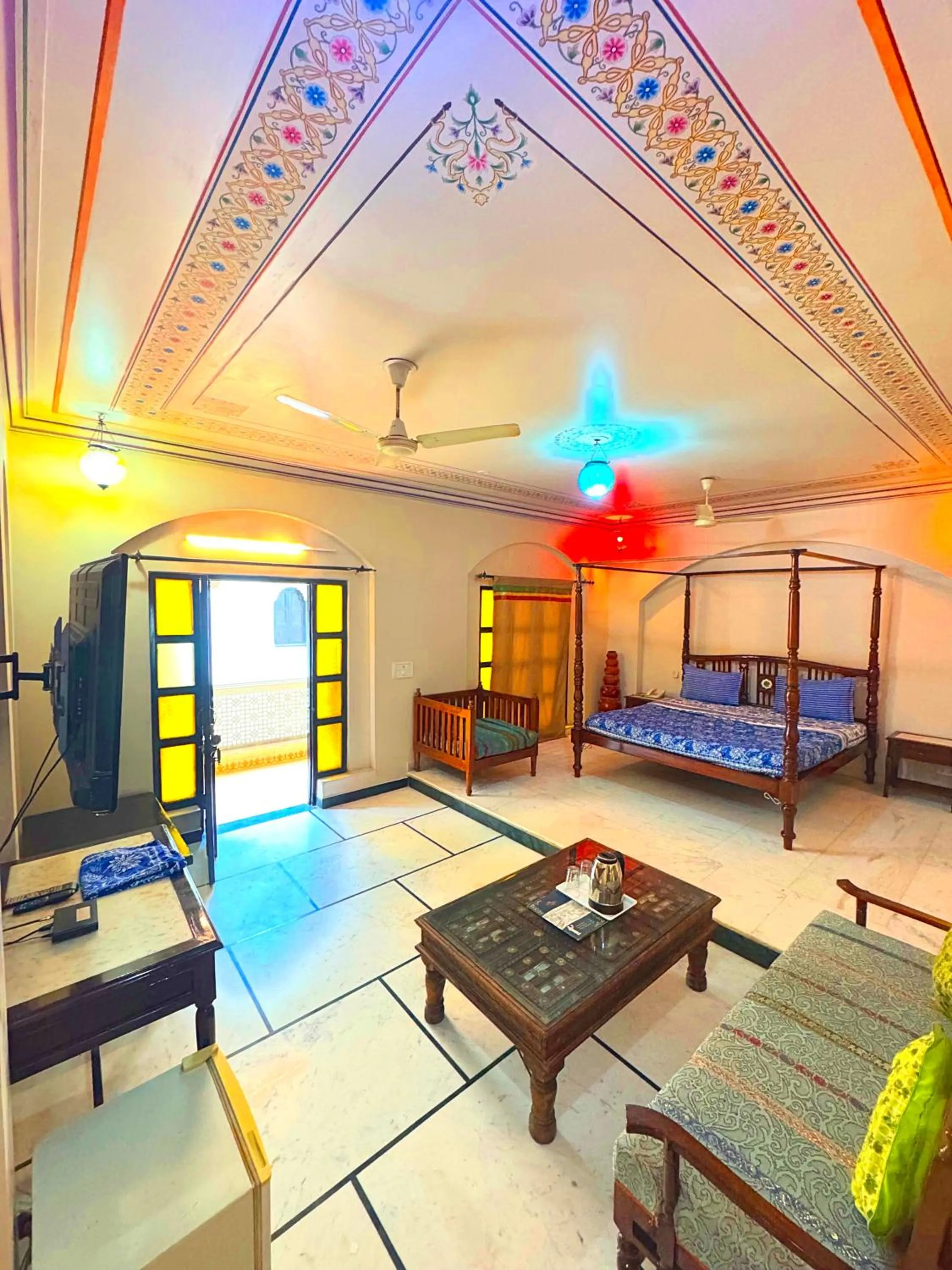 Bedroom in Jyoti Mahal - A Royal Heritage Hotel - Award Winning Hotel - Close to Connaught Place