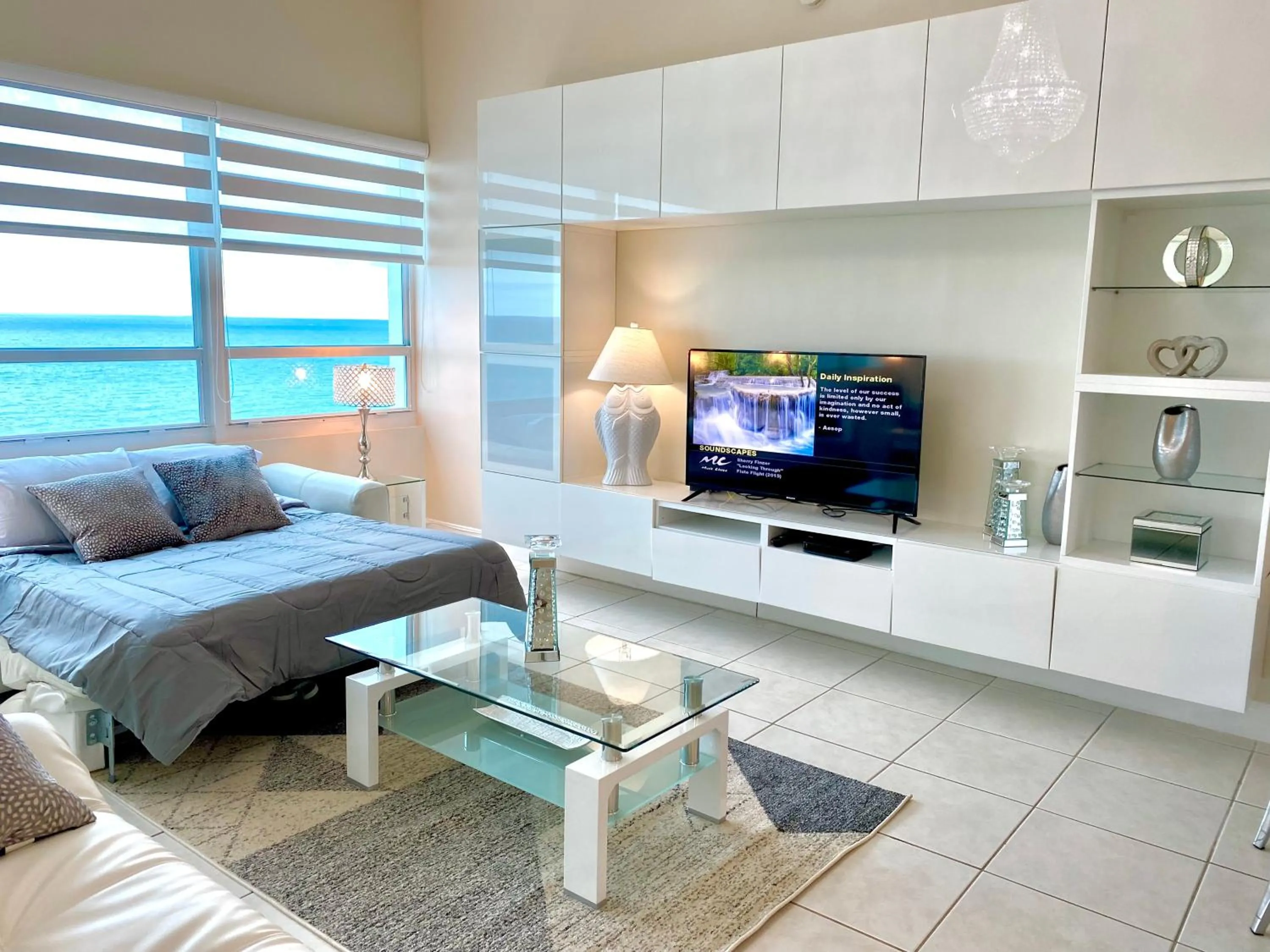 TV and multimedia in Castle Beach Resort Condo - Panoramic Large Penthouse or Deluxe 1 BR Direct Ocean View and beach access- Updated-Free parking-
