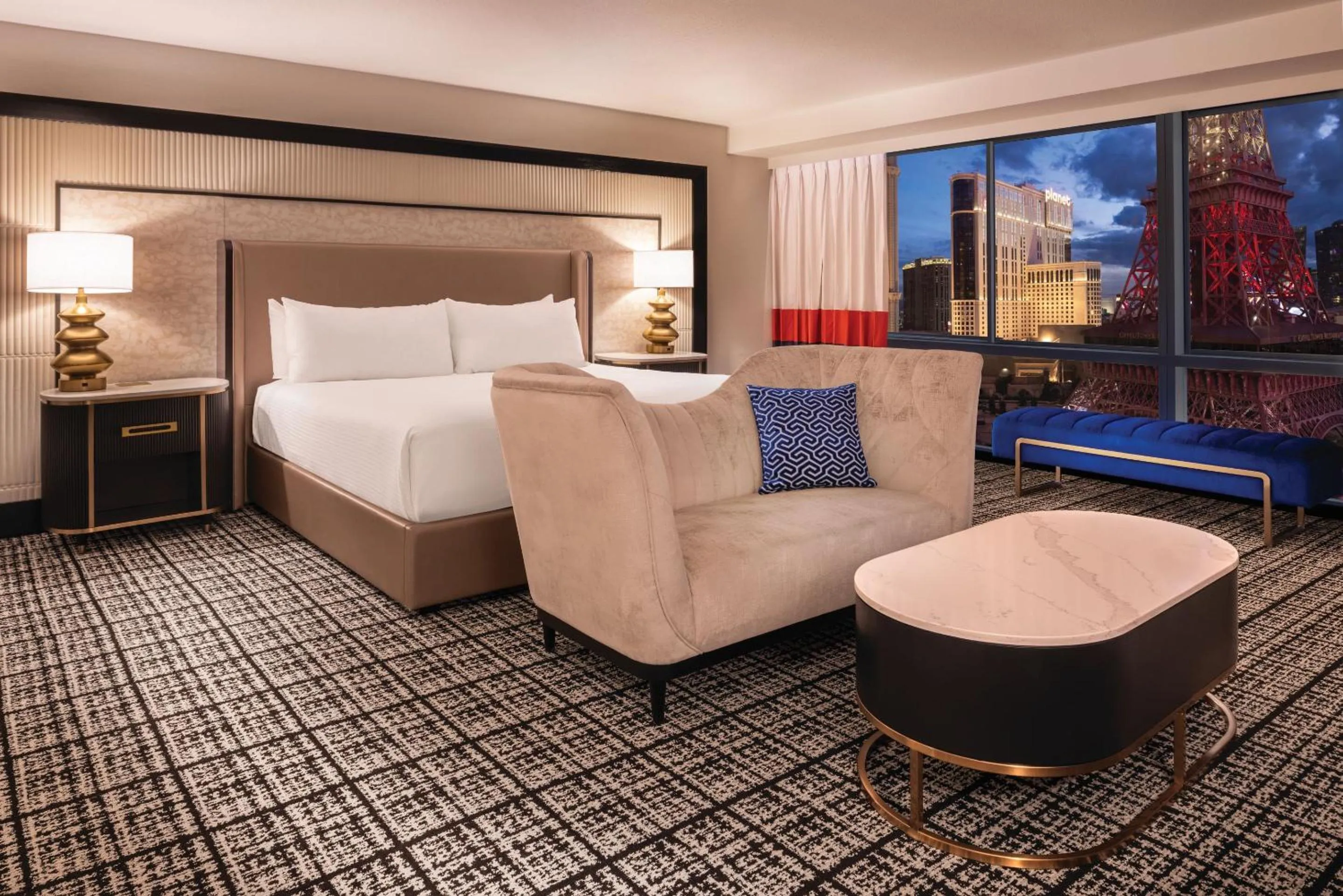 Bed in Paris Las Vegas Hotel & Casino