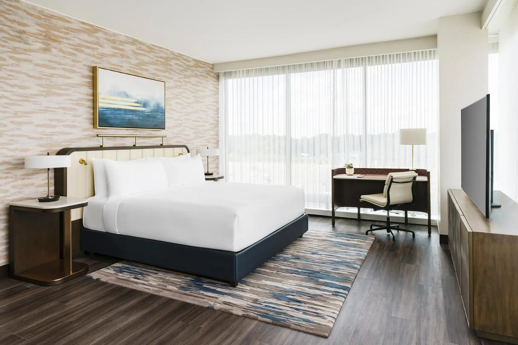 Photo of the whole room, Bed in Hyatt Regency JFK Airport at Resorts World New York