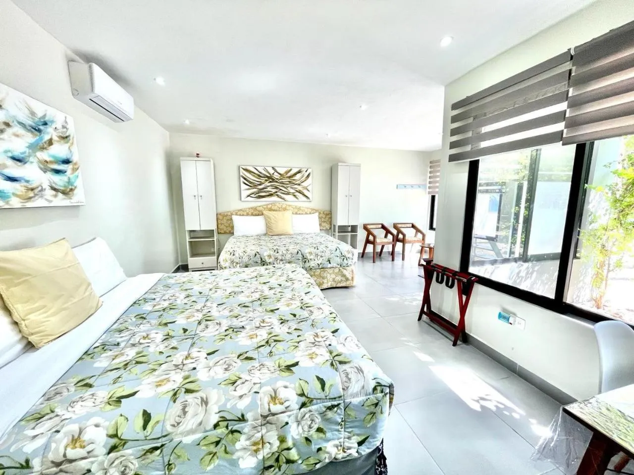 Bed in The Blue Eco Lodge