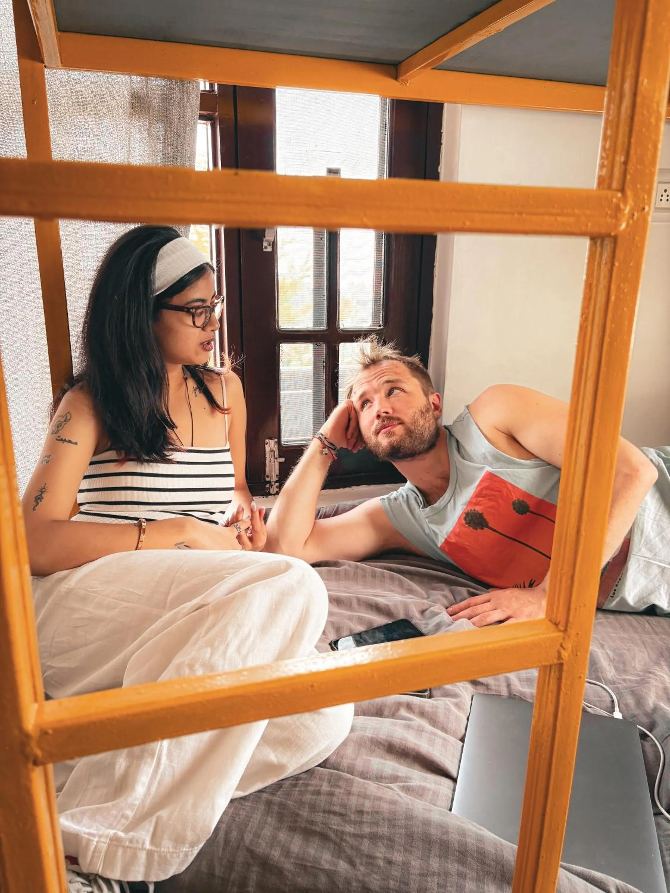 People, Bed in Young Monk Hostel Dharamkot