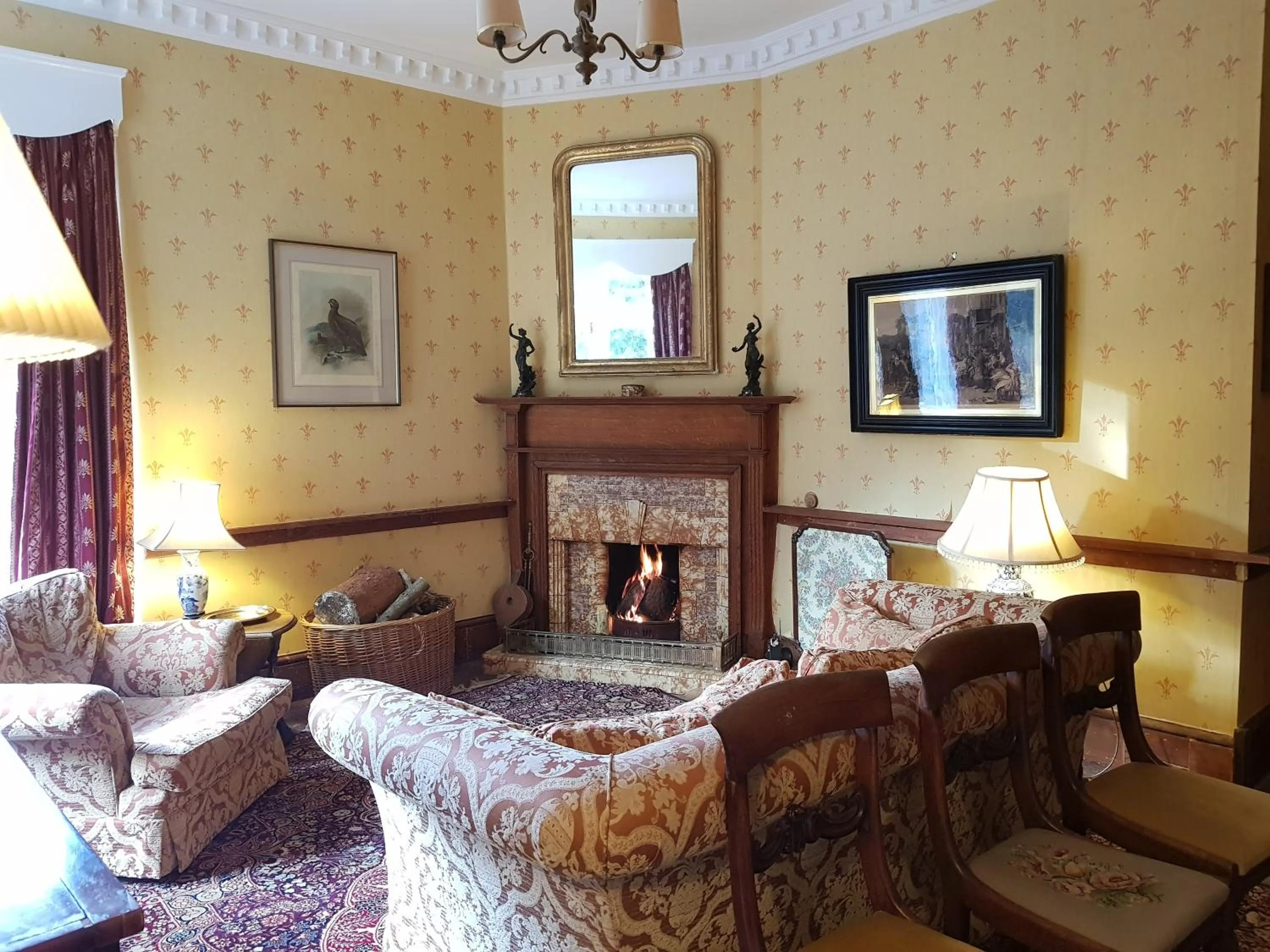 fireplace in Cambus O' May Traditional Highland Hotel