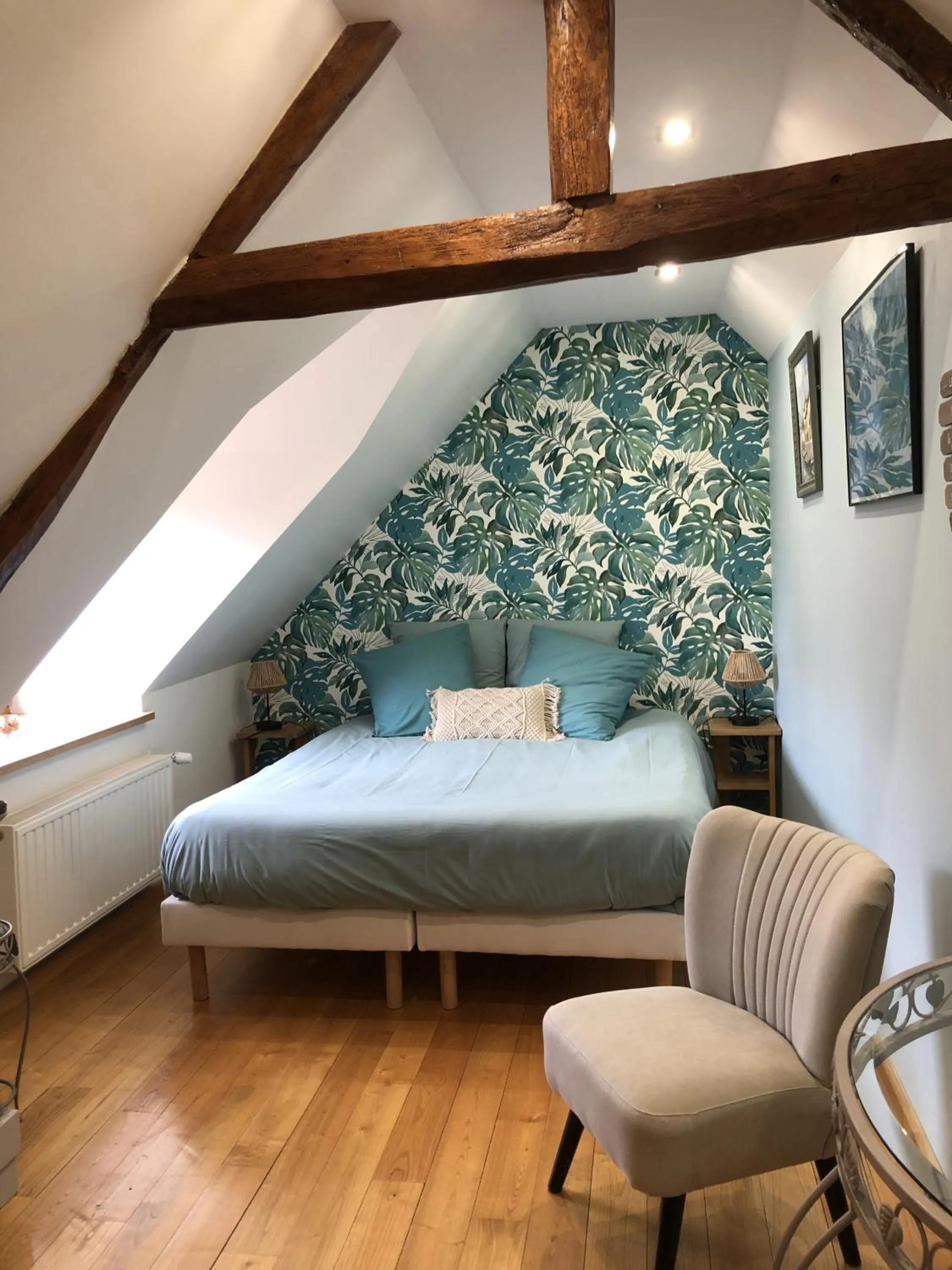 Bed in La Mésangeraie Gîte Chambres d'hôtes