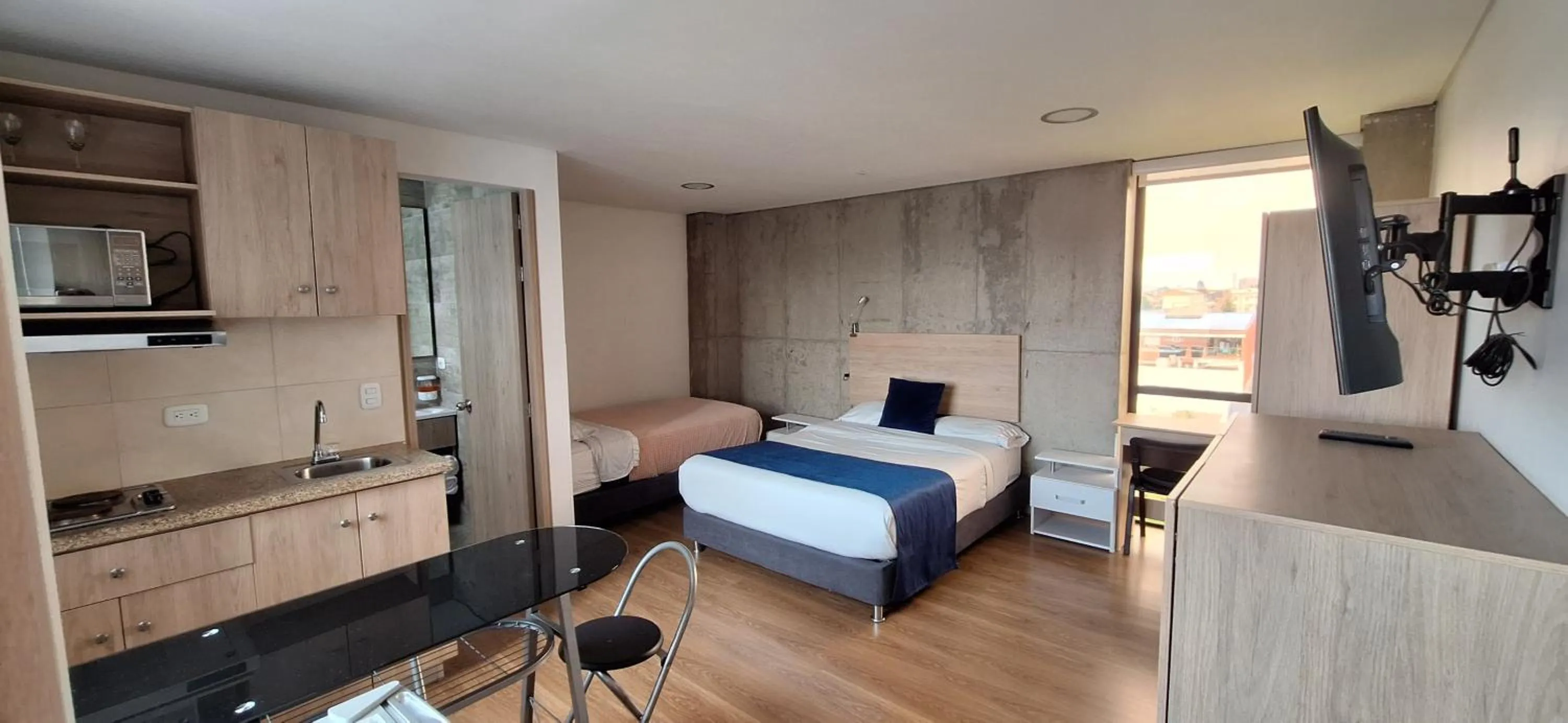 Photo of the whole room, Bed in Normandía Tower