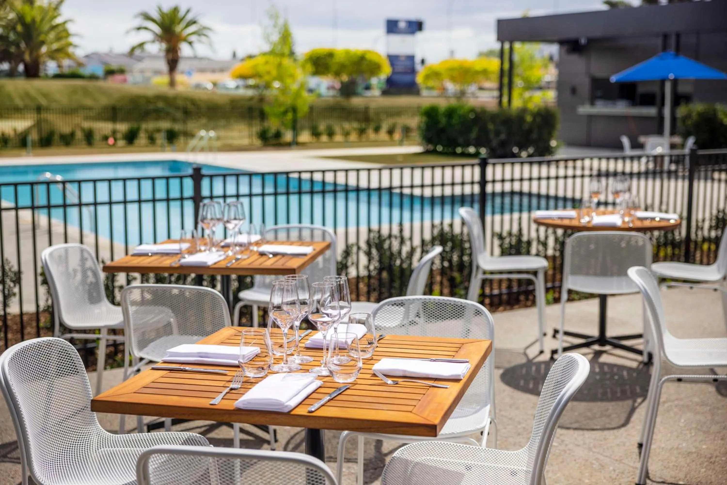 Pool view in DoubleTree By Hilton Auckland Karaka