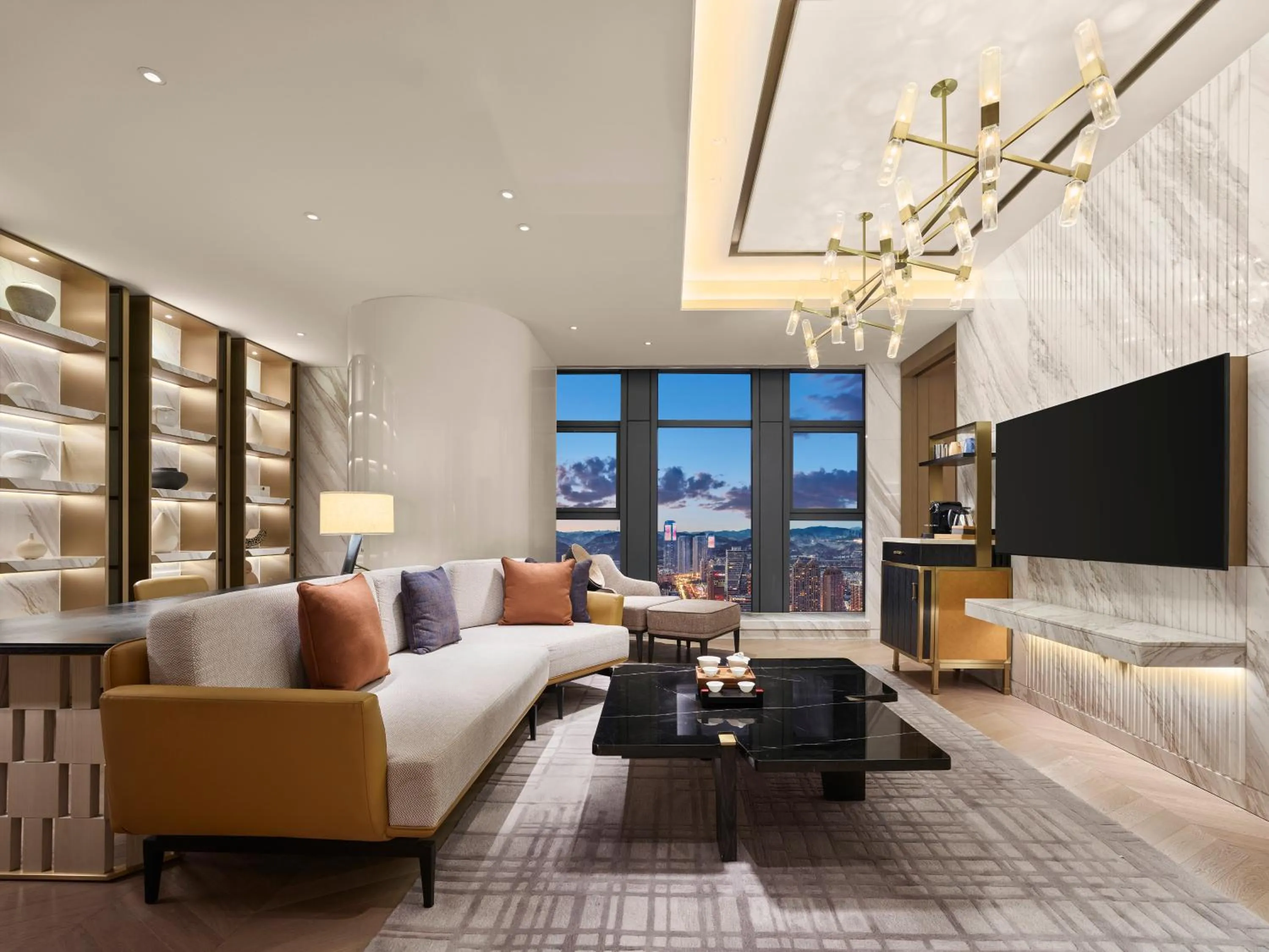 Living room, Bed in Hilton Lanzhou City Center