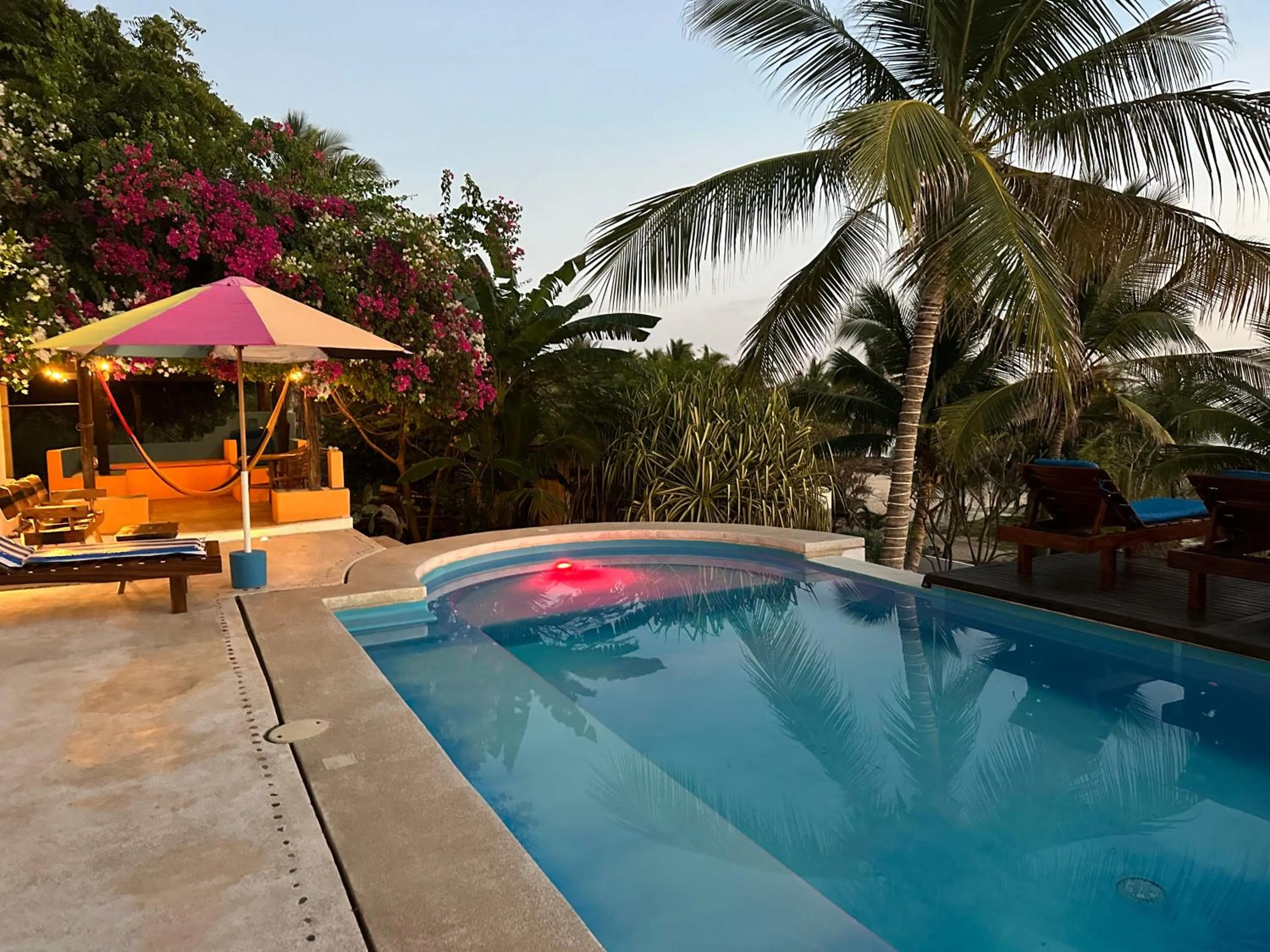 Pool view in Beachfront Paradise Boutique Hotel