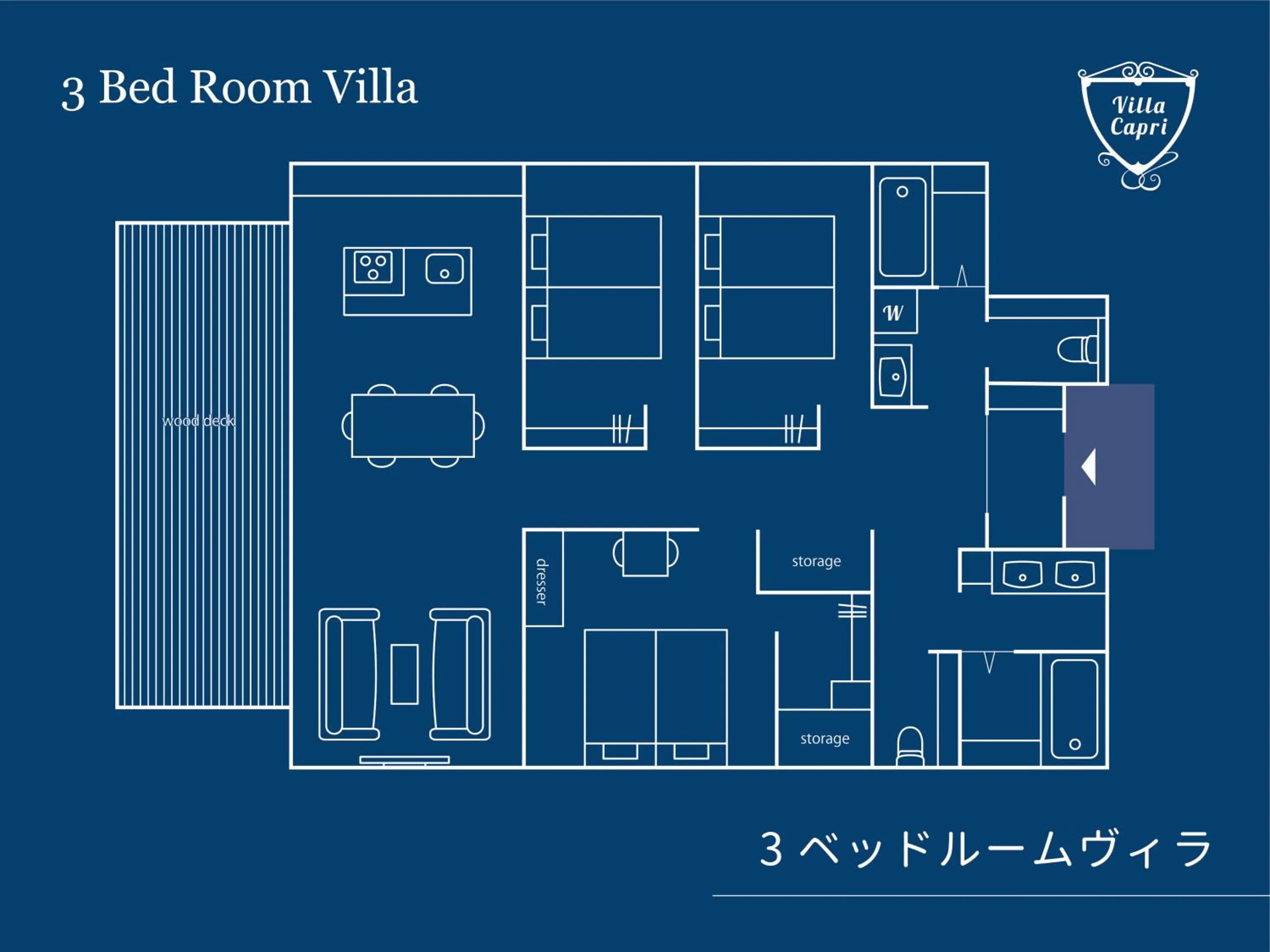 Floor plan in Villa Capri Miyakojima