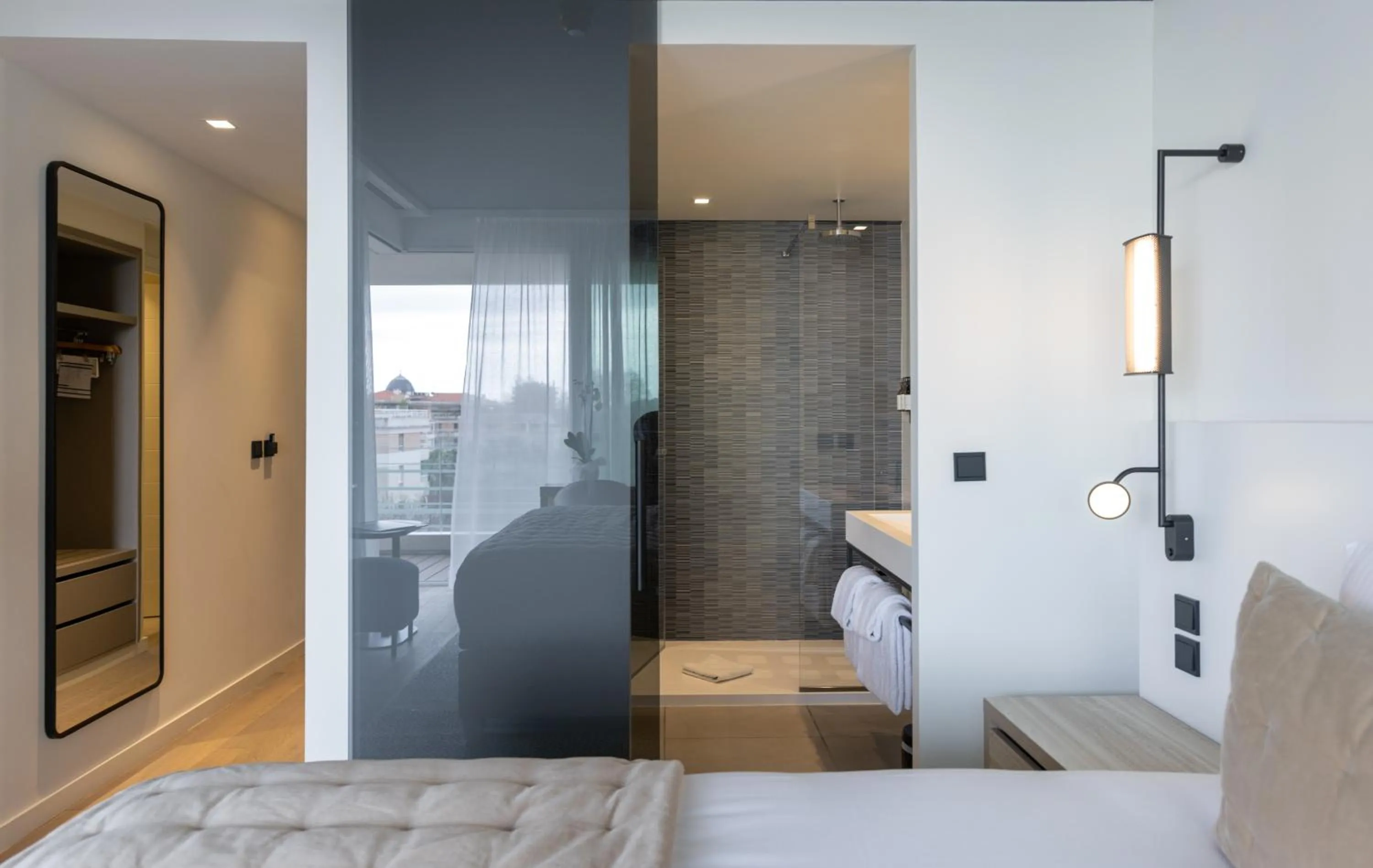 Bathroom, Bed in Hotel Indigo Cagnes-sur-Mer by IHG