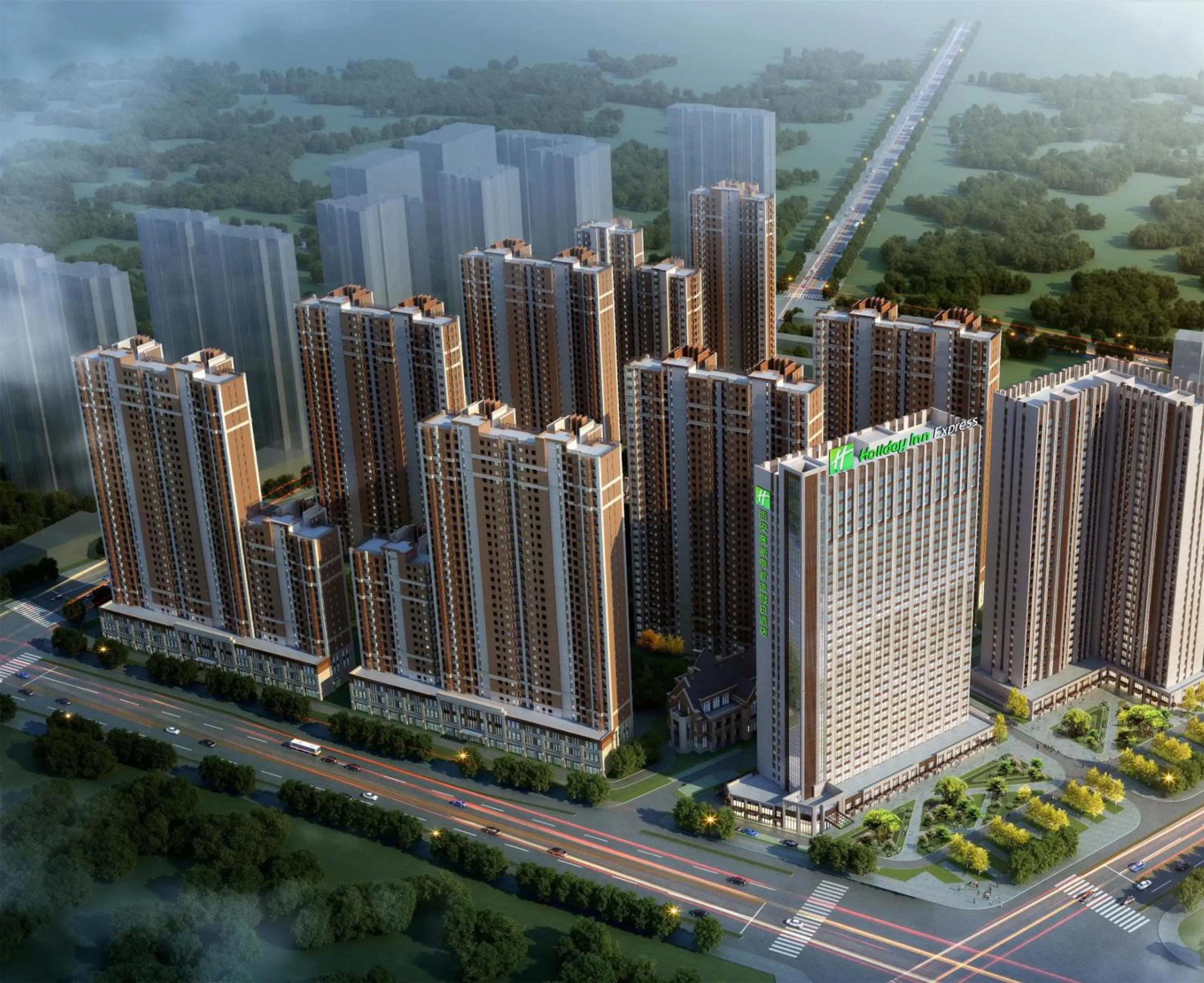 City view in Holiday Inn Express Xi'an High Tech South by IHG