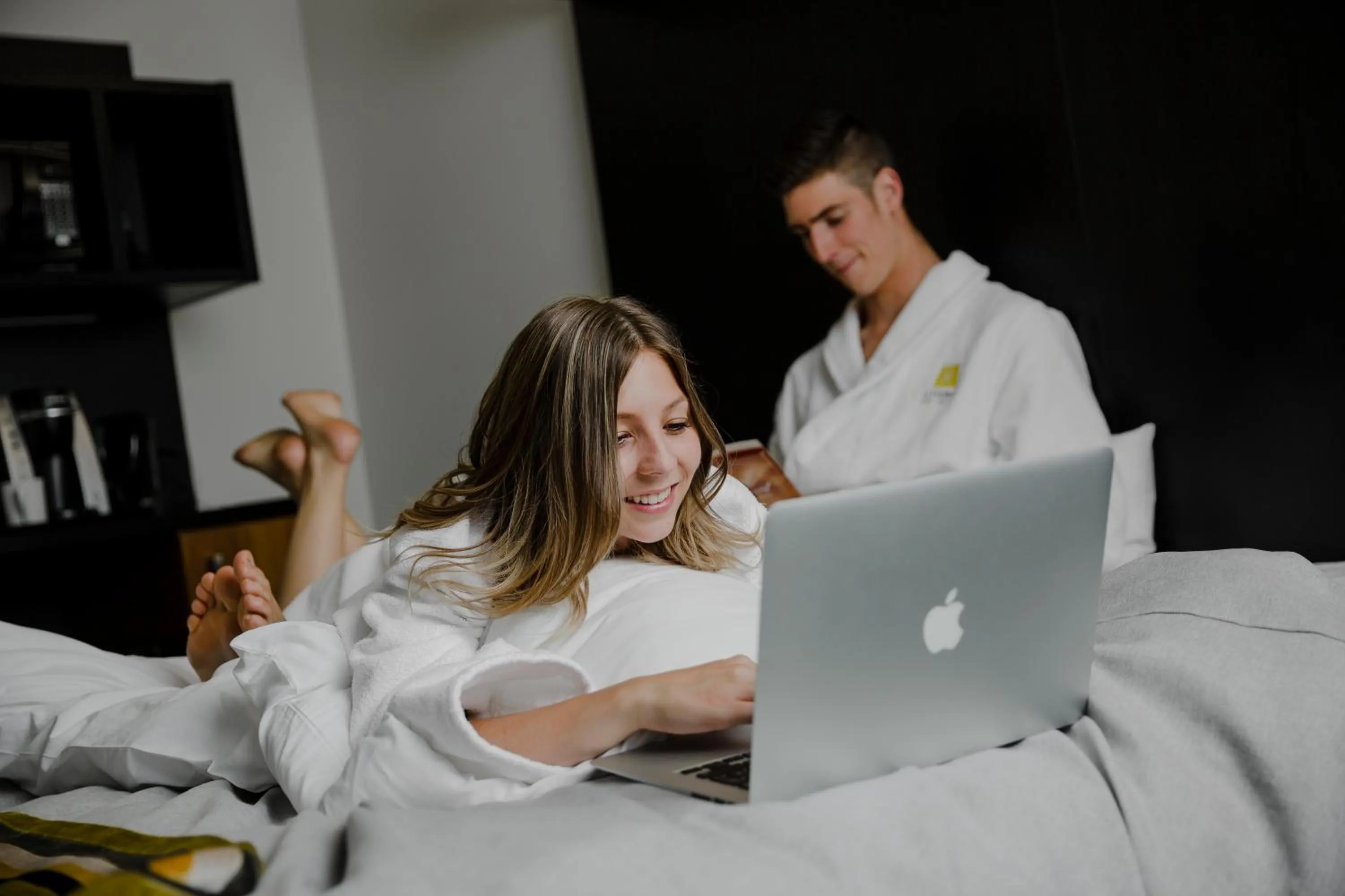 People, Bed in Hotel Le Littoral