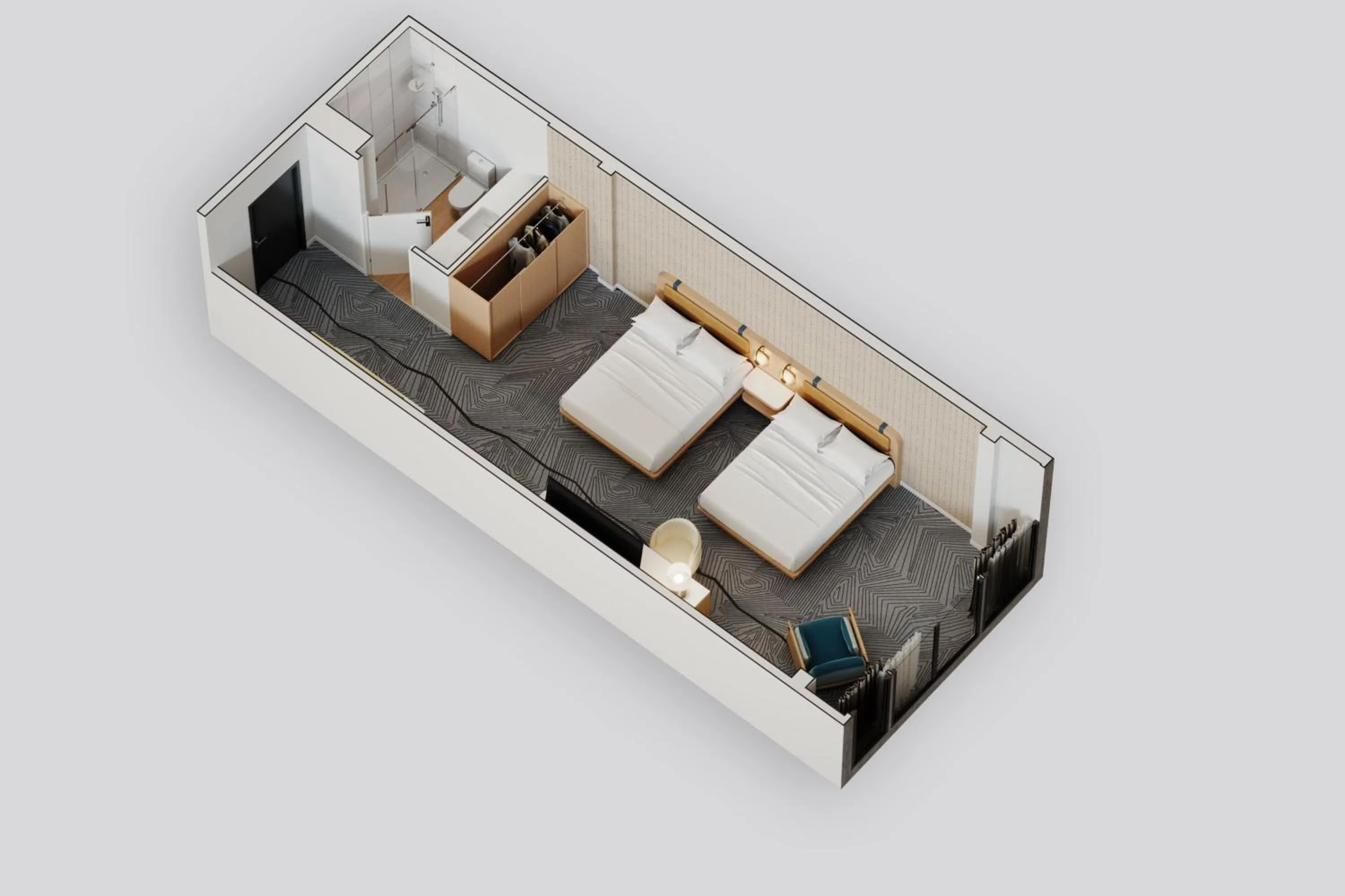 Floor plan, Bed in Delta Hotels by Marriott Mont Sainte-Anne, Resort & Convention Center