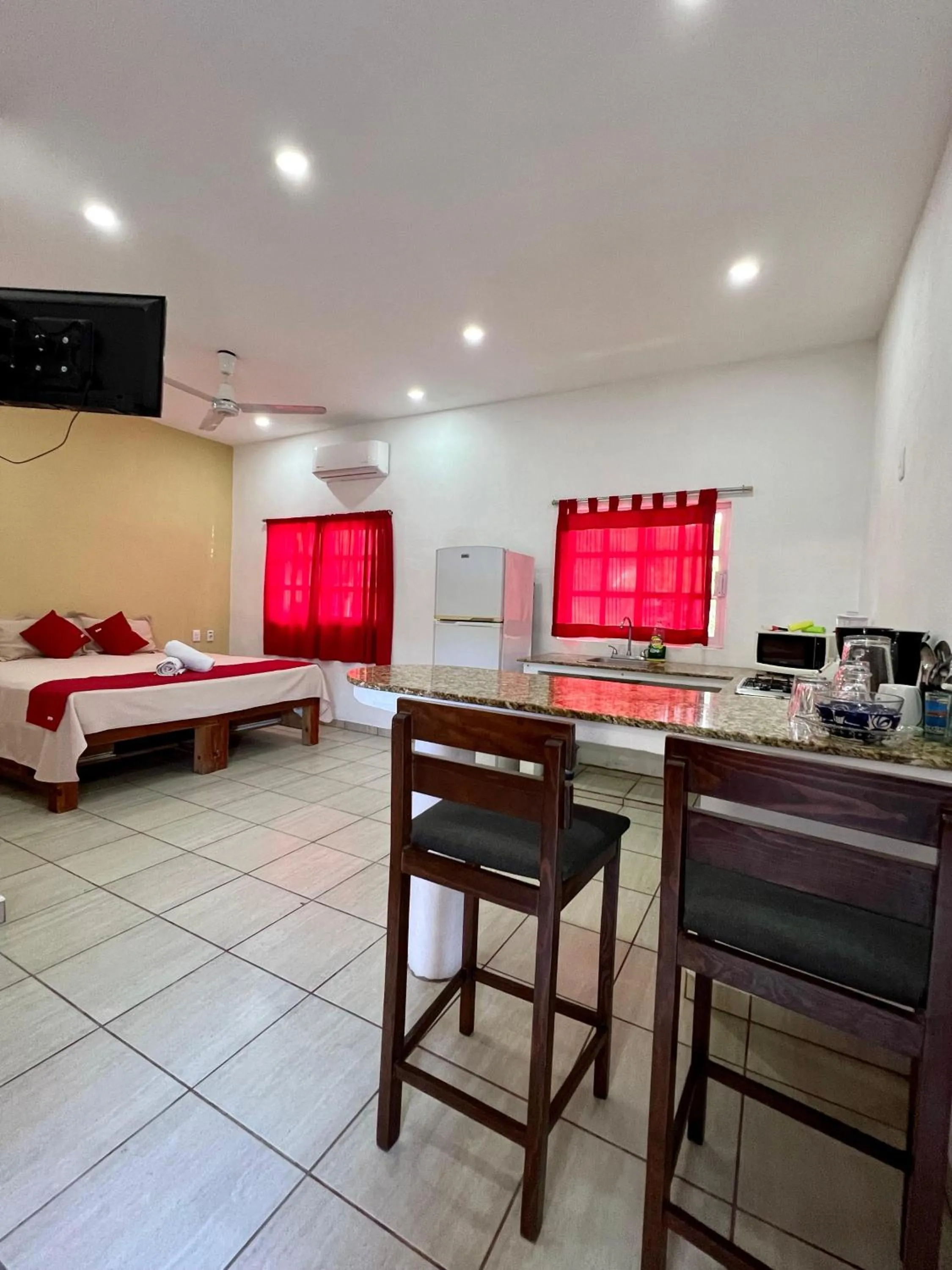 Bed in Hotel y Bungalows Bugambilias