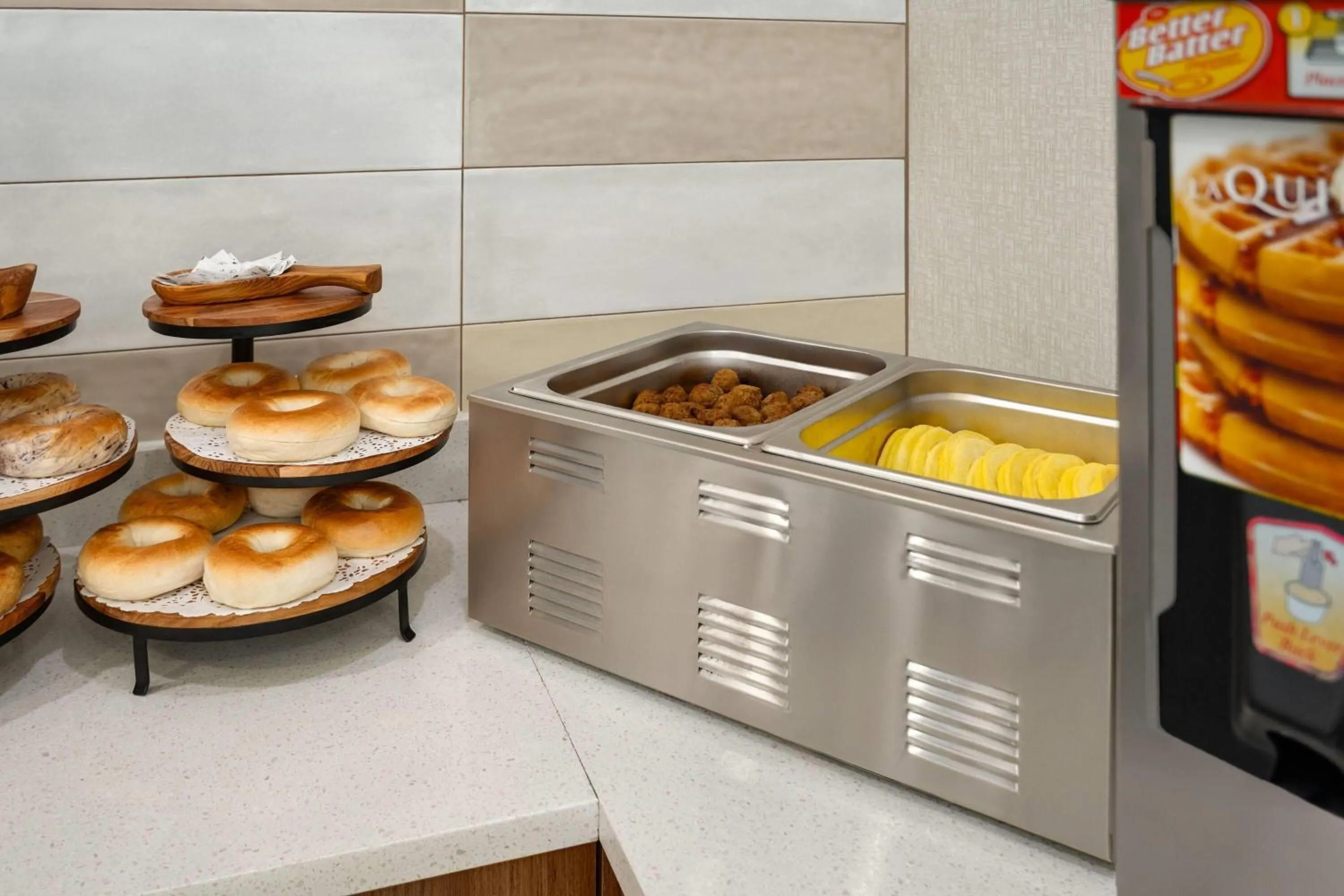 Buffet breakfast in La Quinta Inn by Wyndham Vancouver Airport