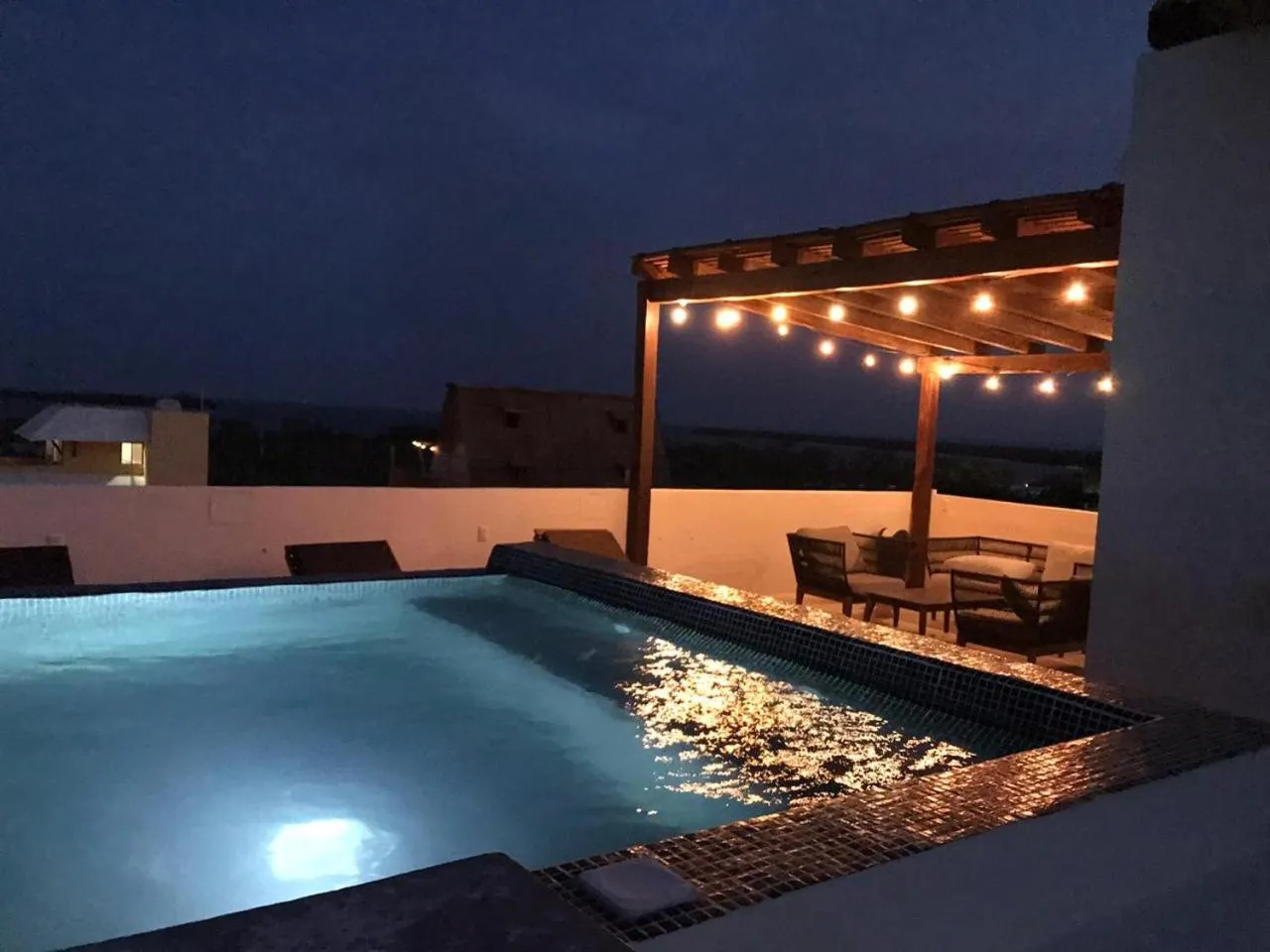 Pool view in Hotel Luna Roja Holbox