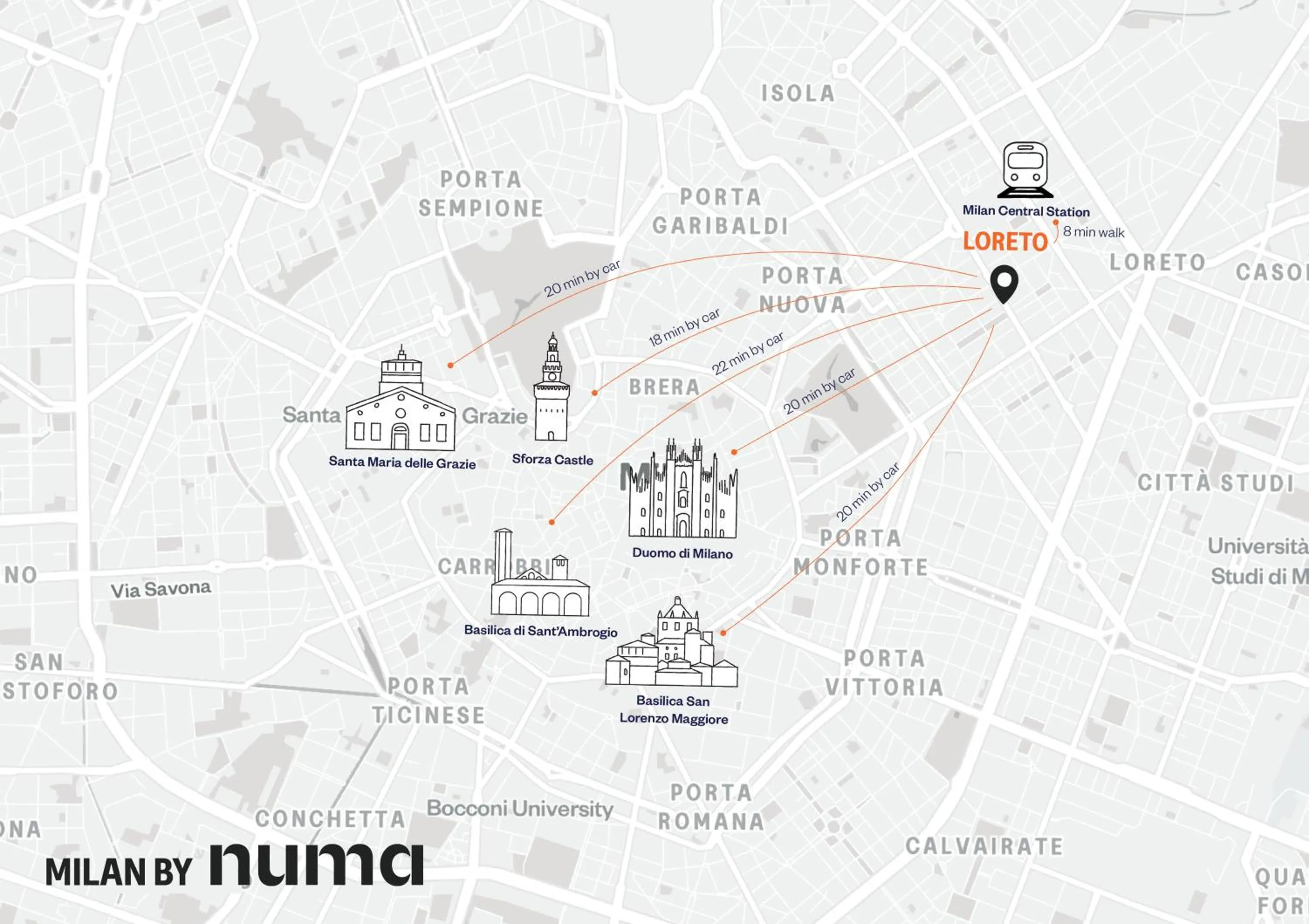 Bird's eye view in Numa Milan Loreto