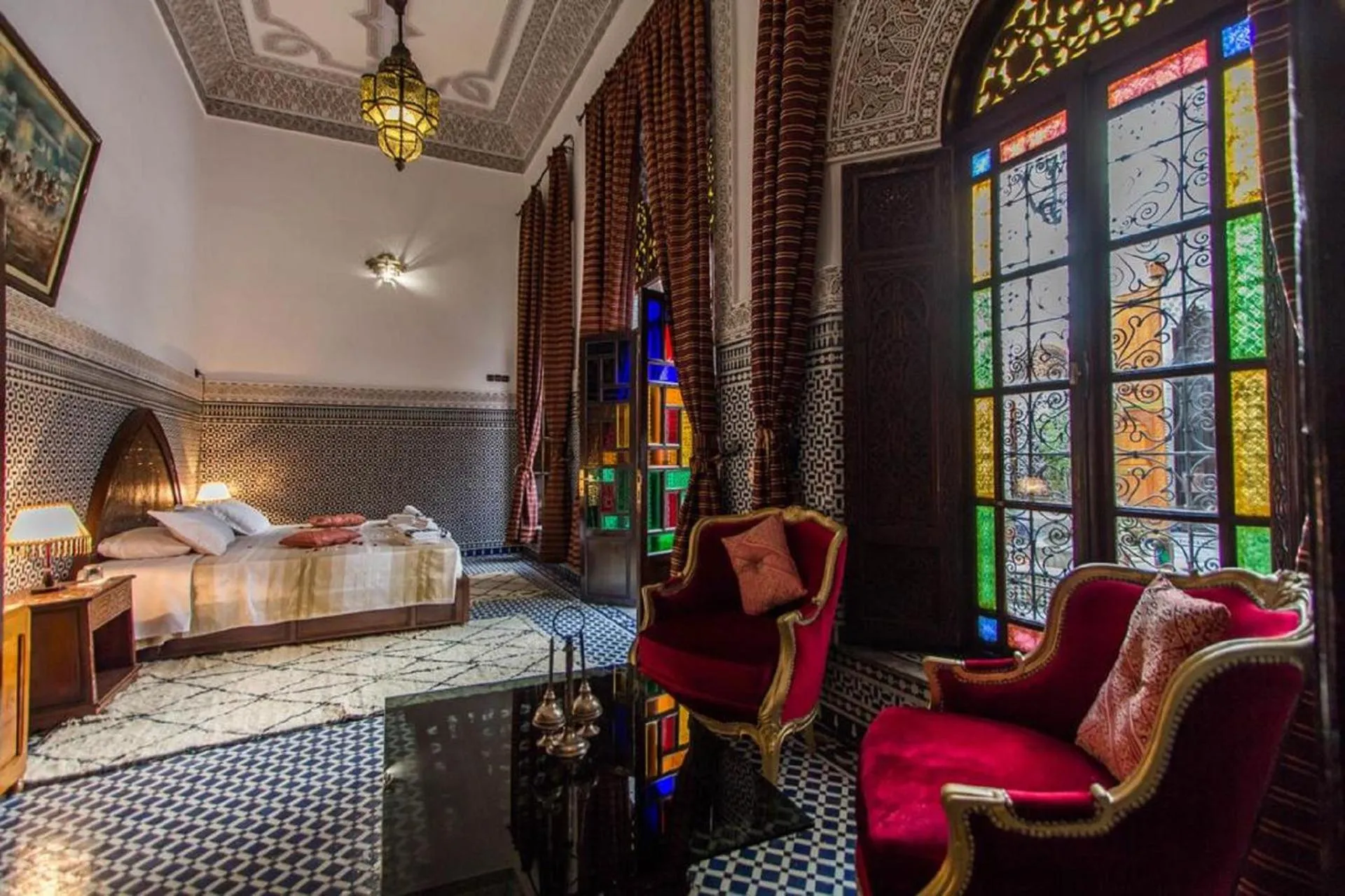 Bed in Riad Pacha Palace