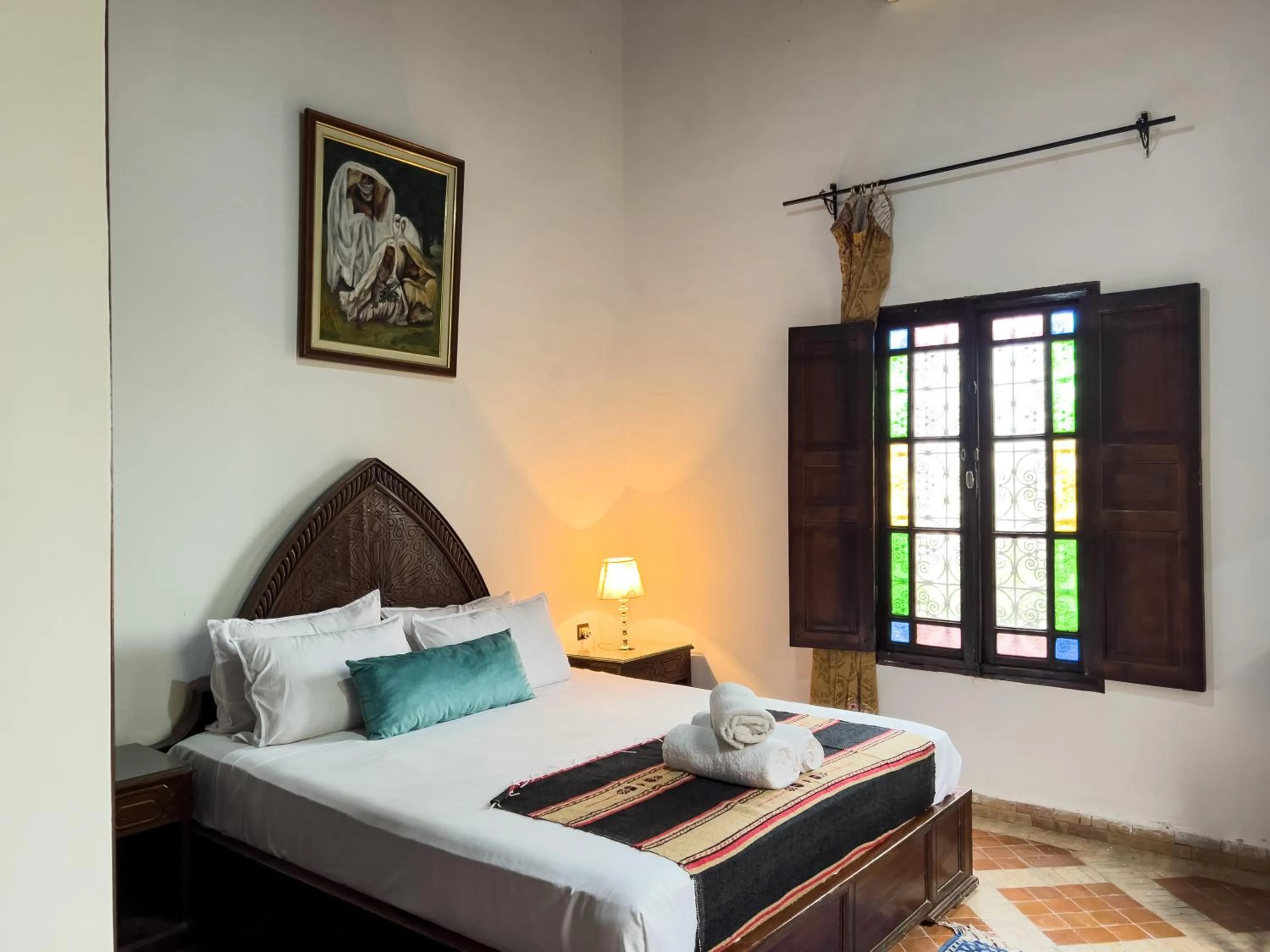 Bed in Riad Pacha Palace