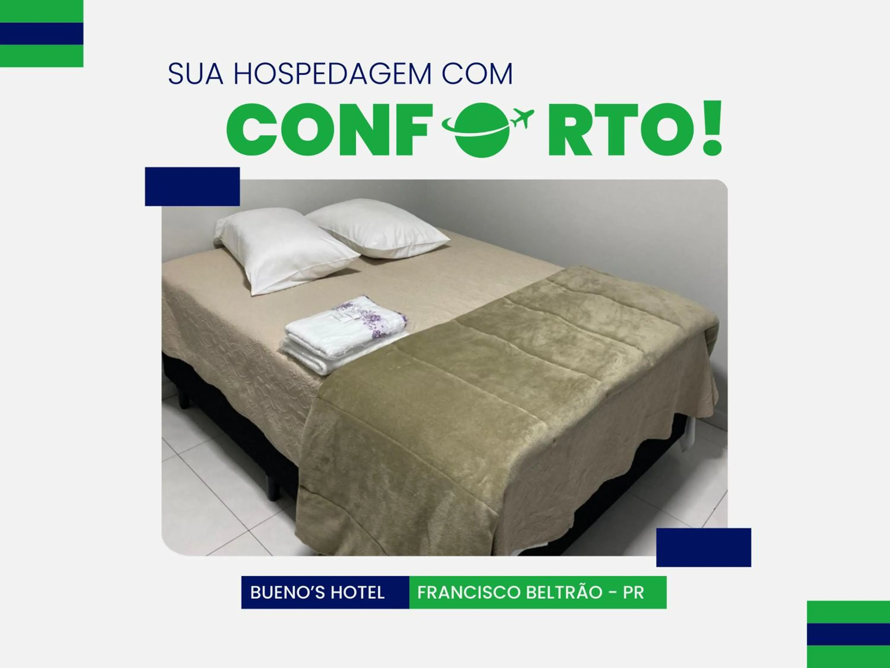 Bed in Bueno's Hotel Francisco Beltrão