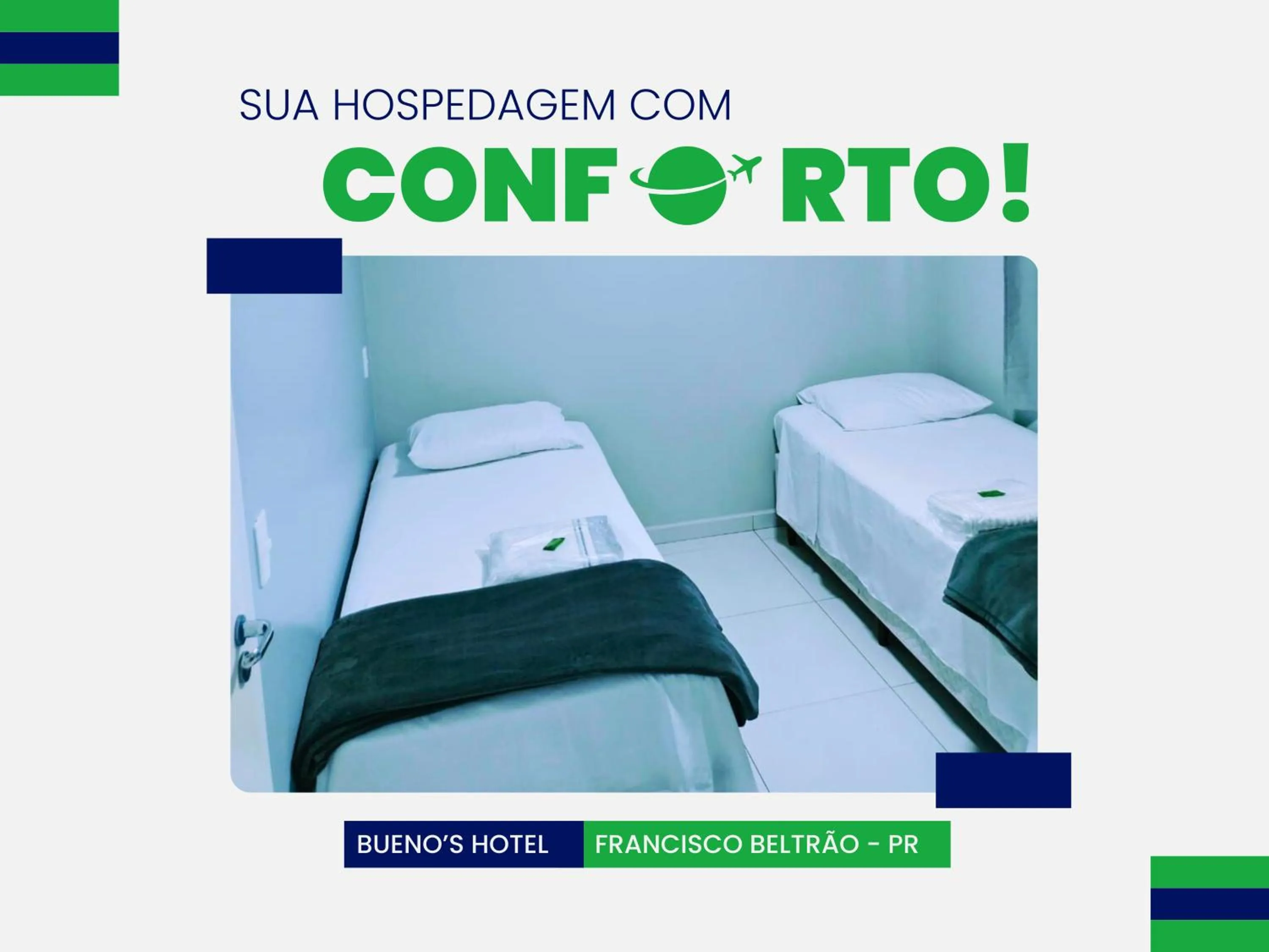 Bed in Bueno's Hotel Francisco Beltrão