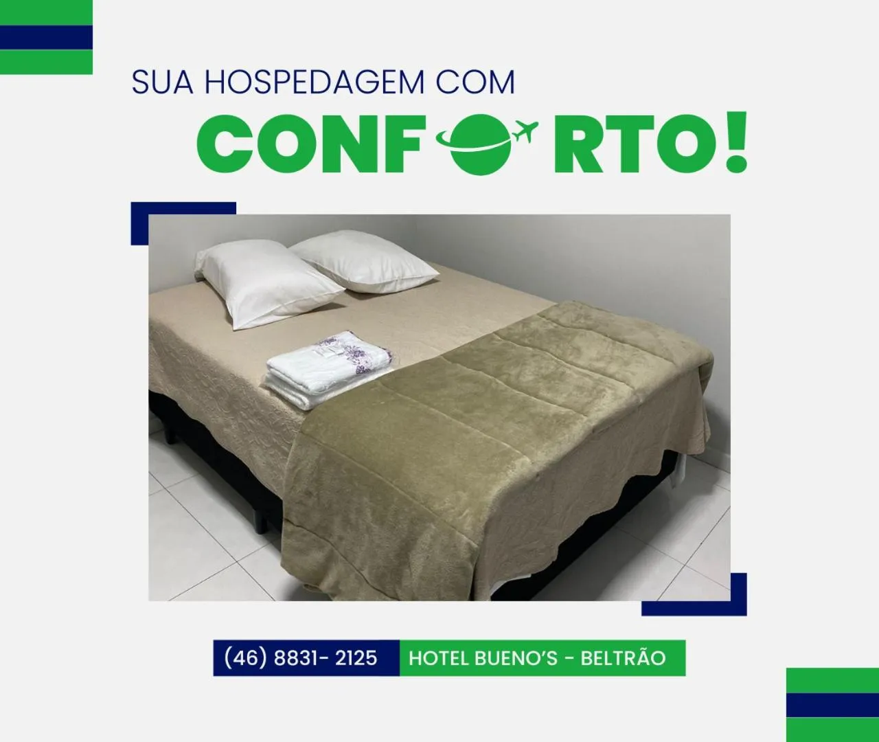 Bed in Hotel Bueno's - Francisco Beltrão