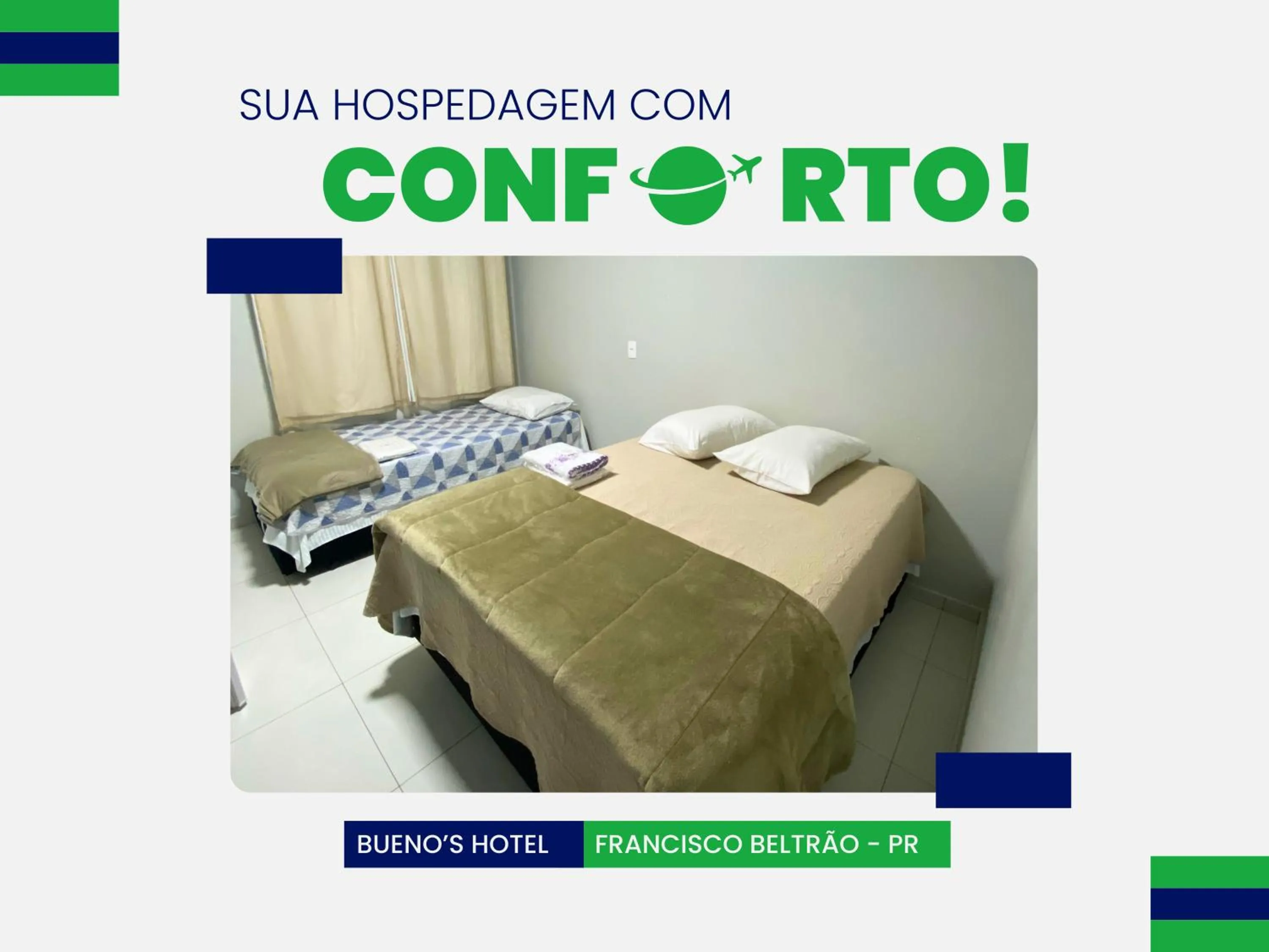 towels, Bed in Bueno's Hotel Francisco Beltrão