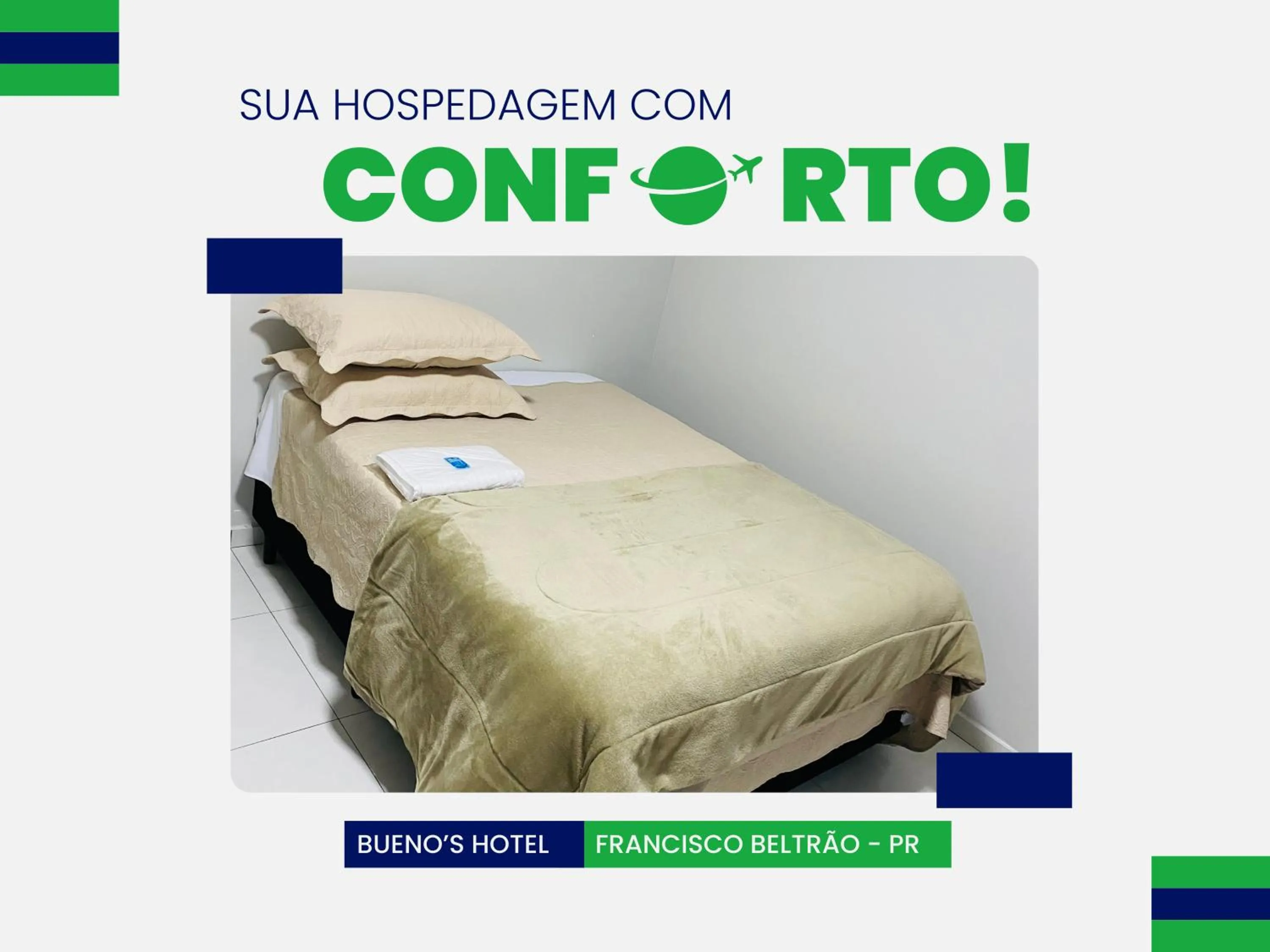 Bed in Bueno's Hotel Francisco Beltrão