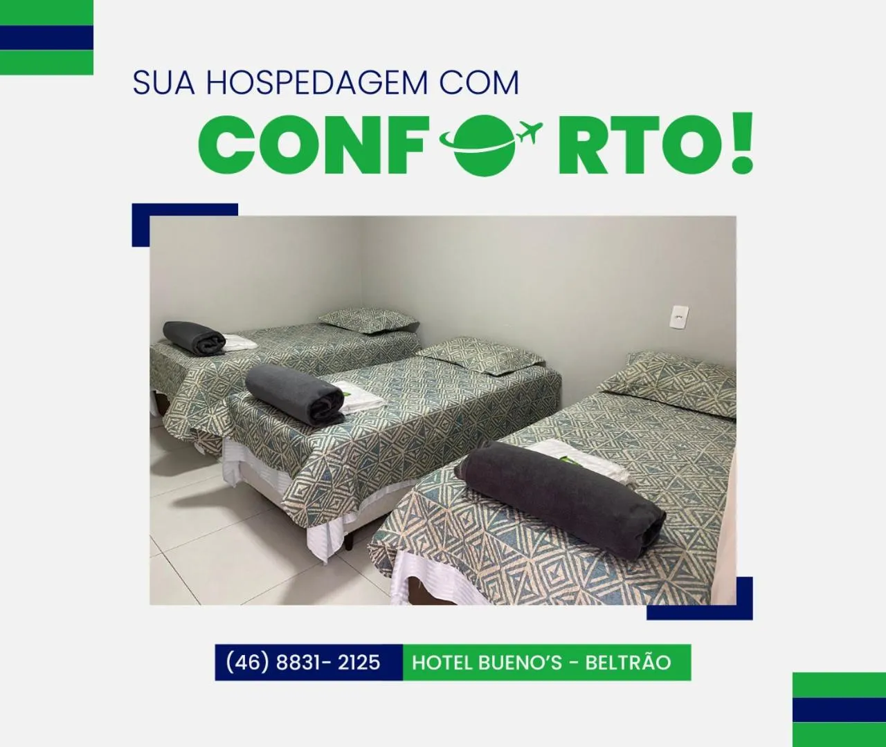 Bed in Hotel Bueno's - Francisco Beltrão