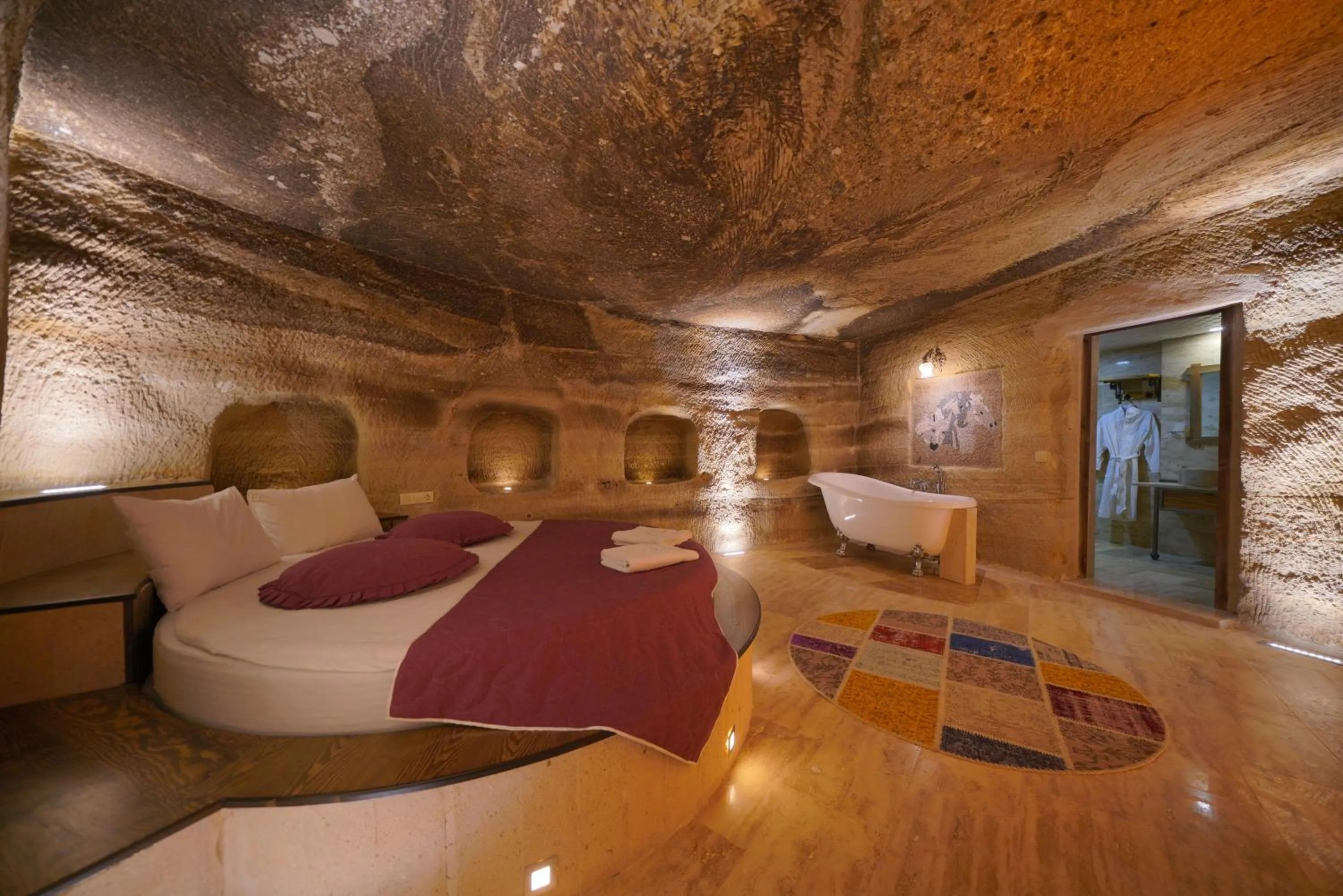 Bed in Göreme Cave Lodge