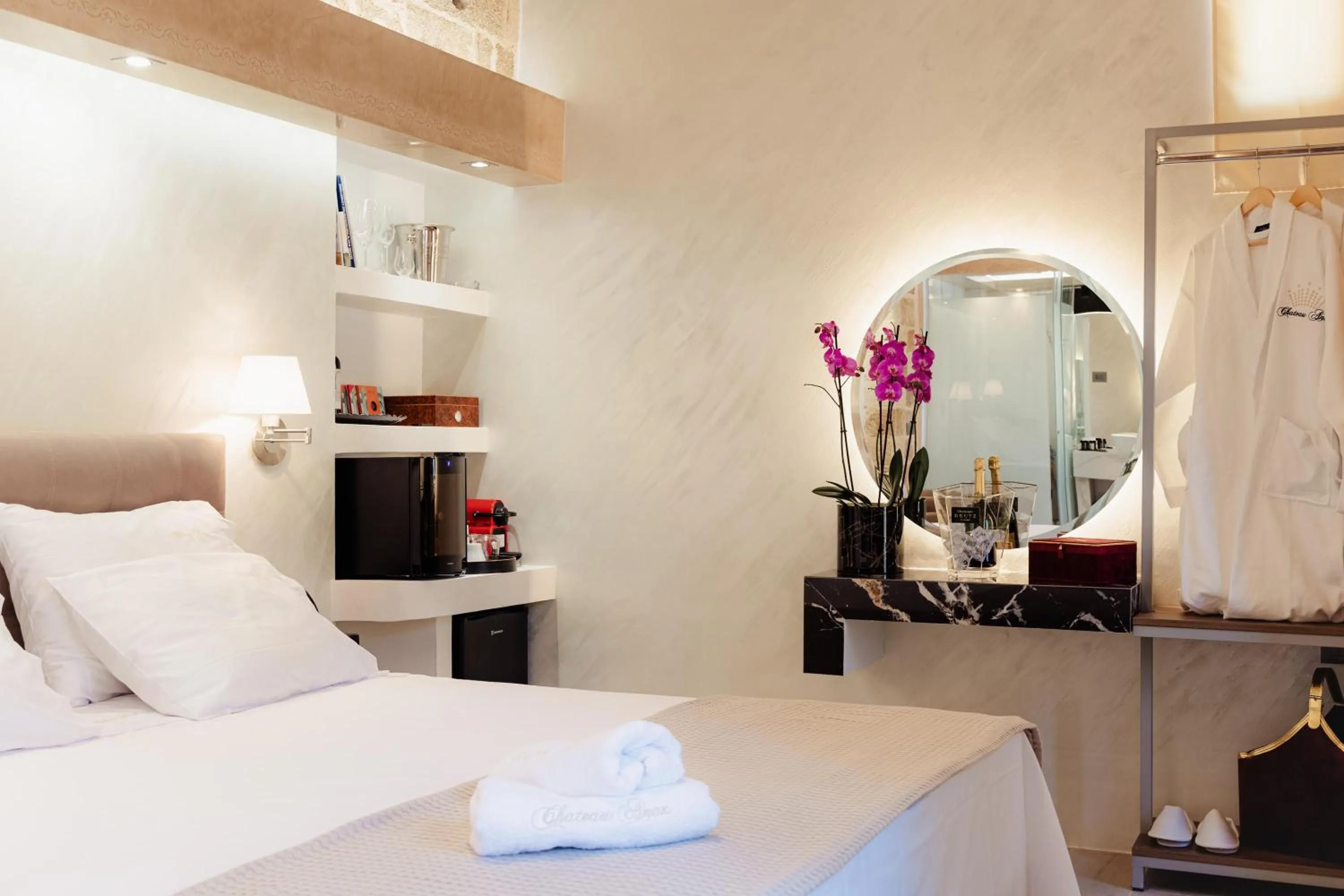 Bed in Chateau Anax Luxury suites