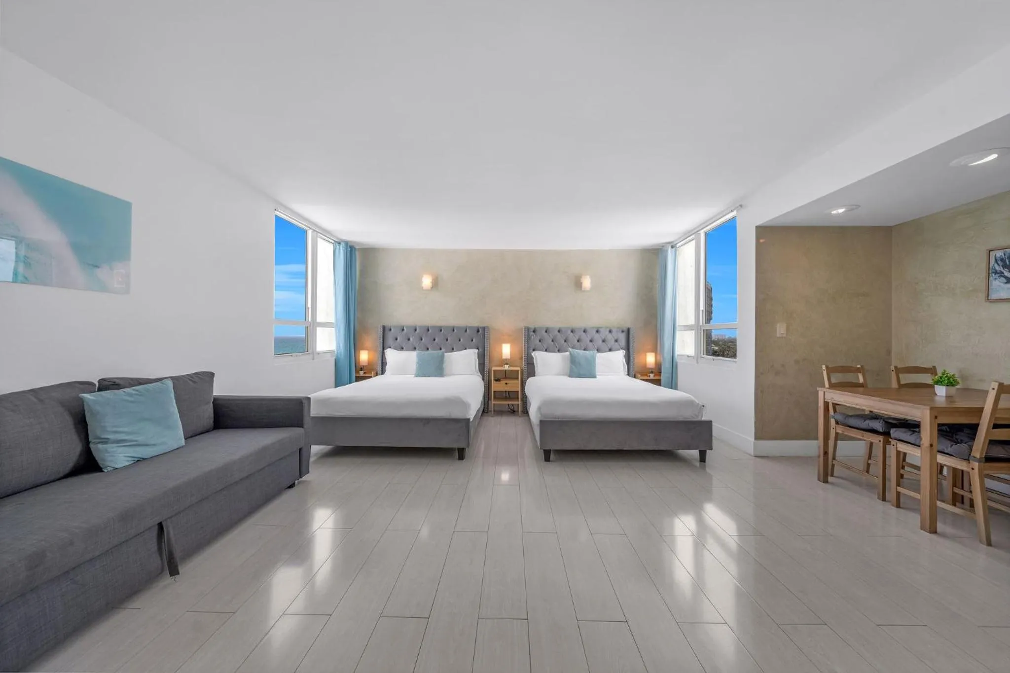 Bed in SeaStays Apartments