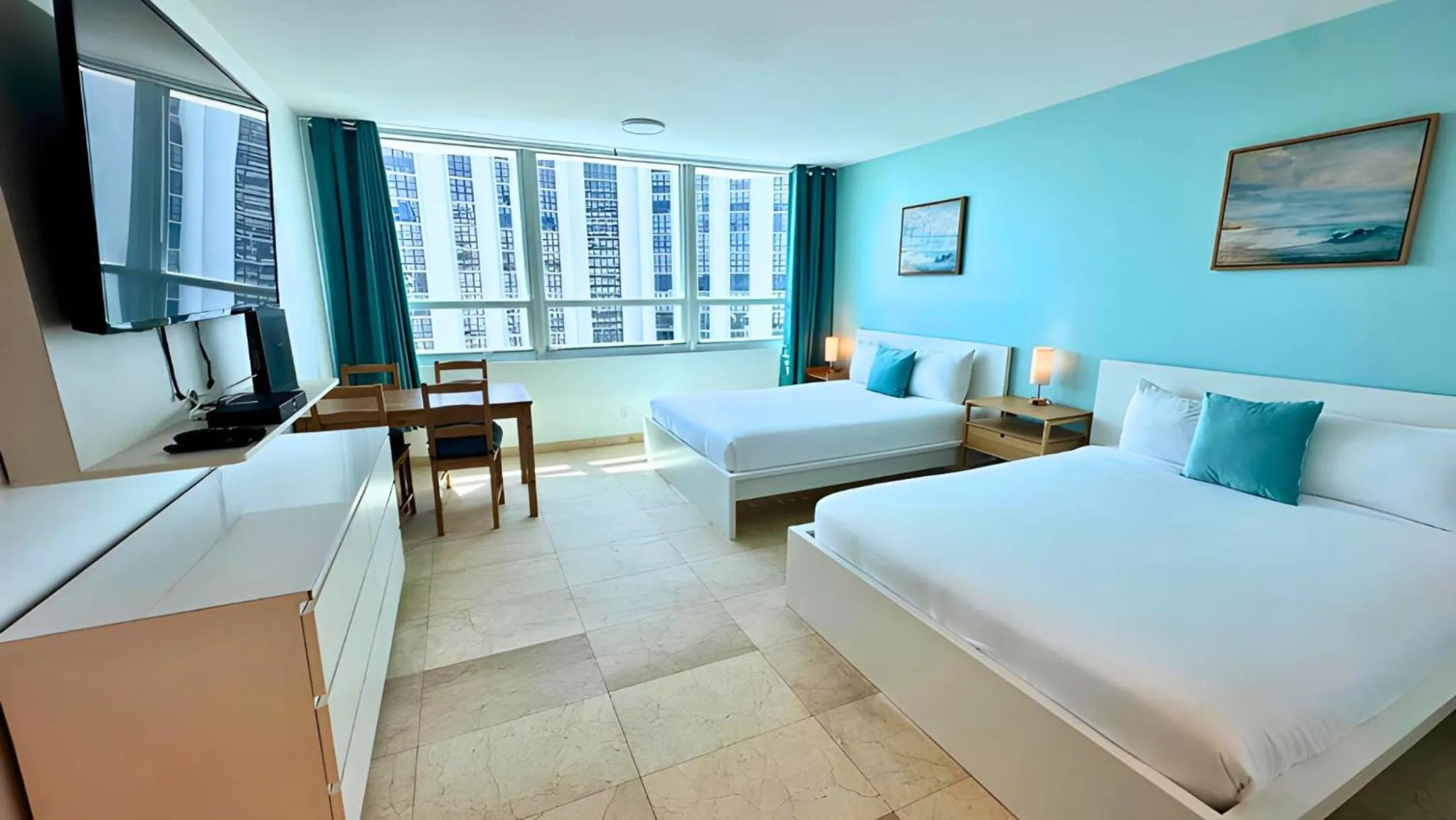 Bed in SeaStays Apartments