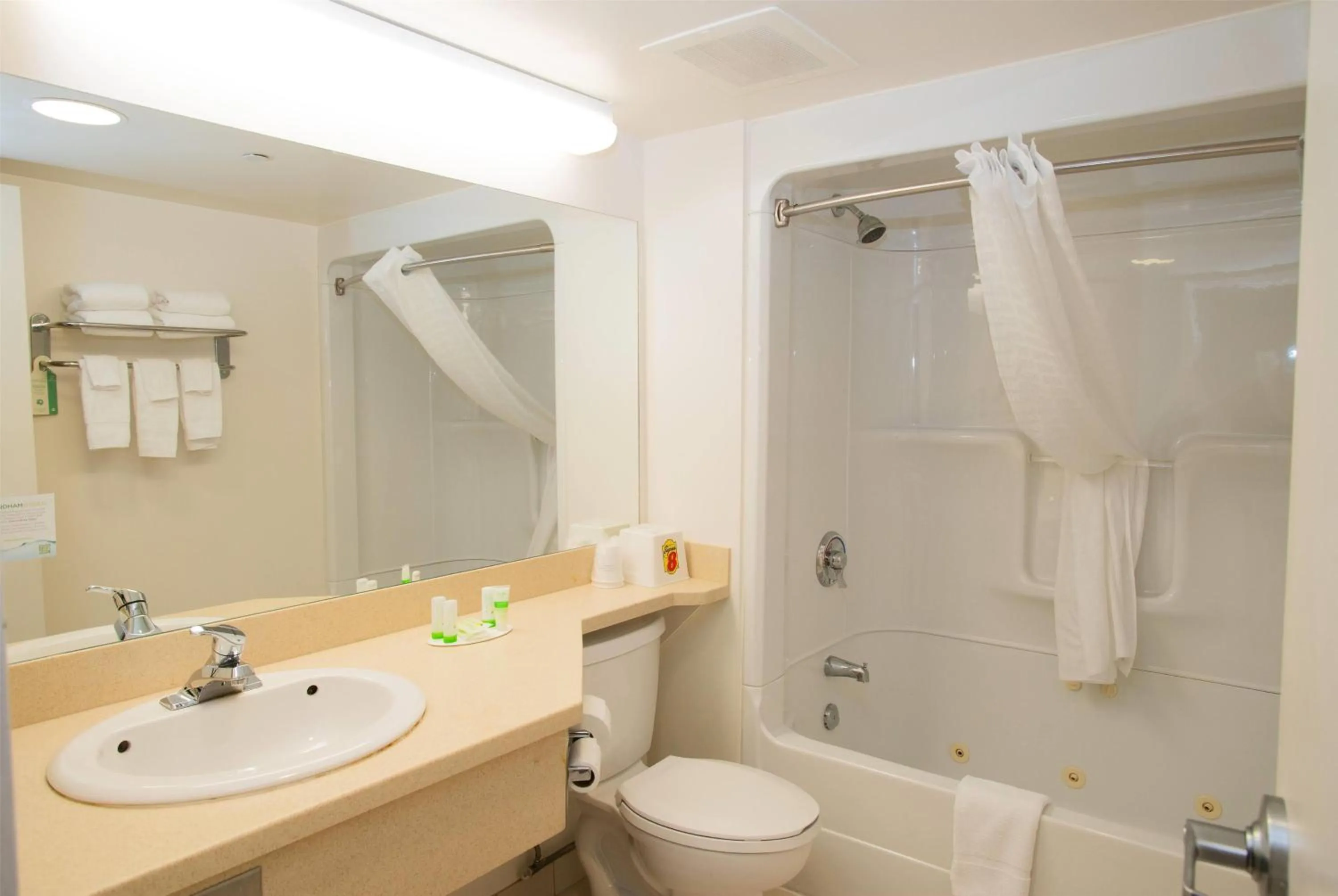 Bathroom in Super 8 by Wyndham Mississauga