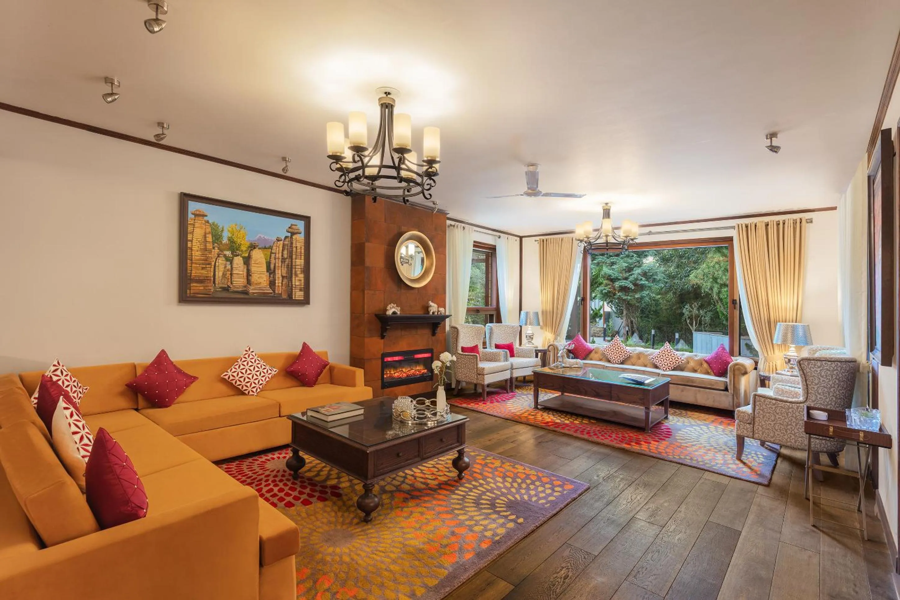 Living room in Divyam From BYLOO- Private Villa near Nainital