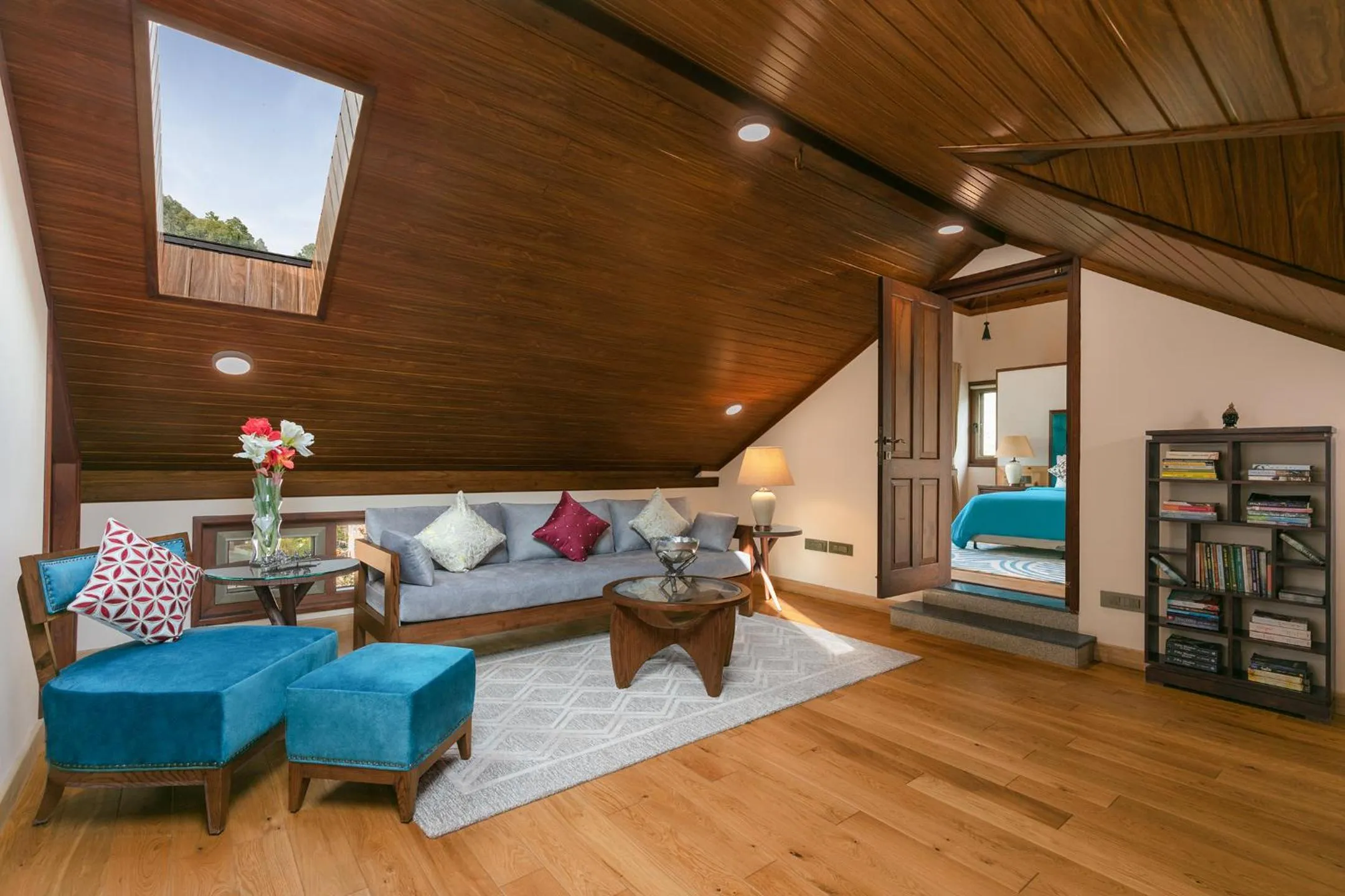 Library in Divyam From BYLOO- Private Villa near Nainital