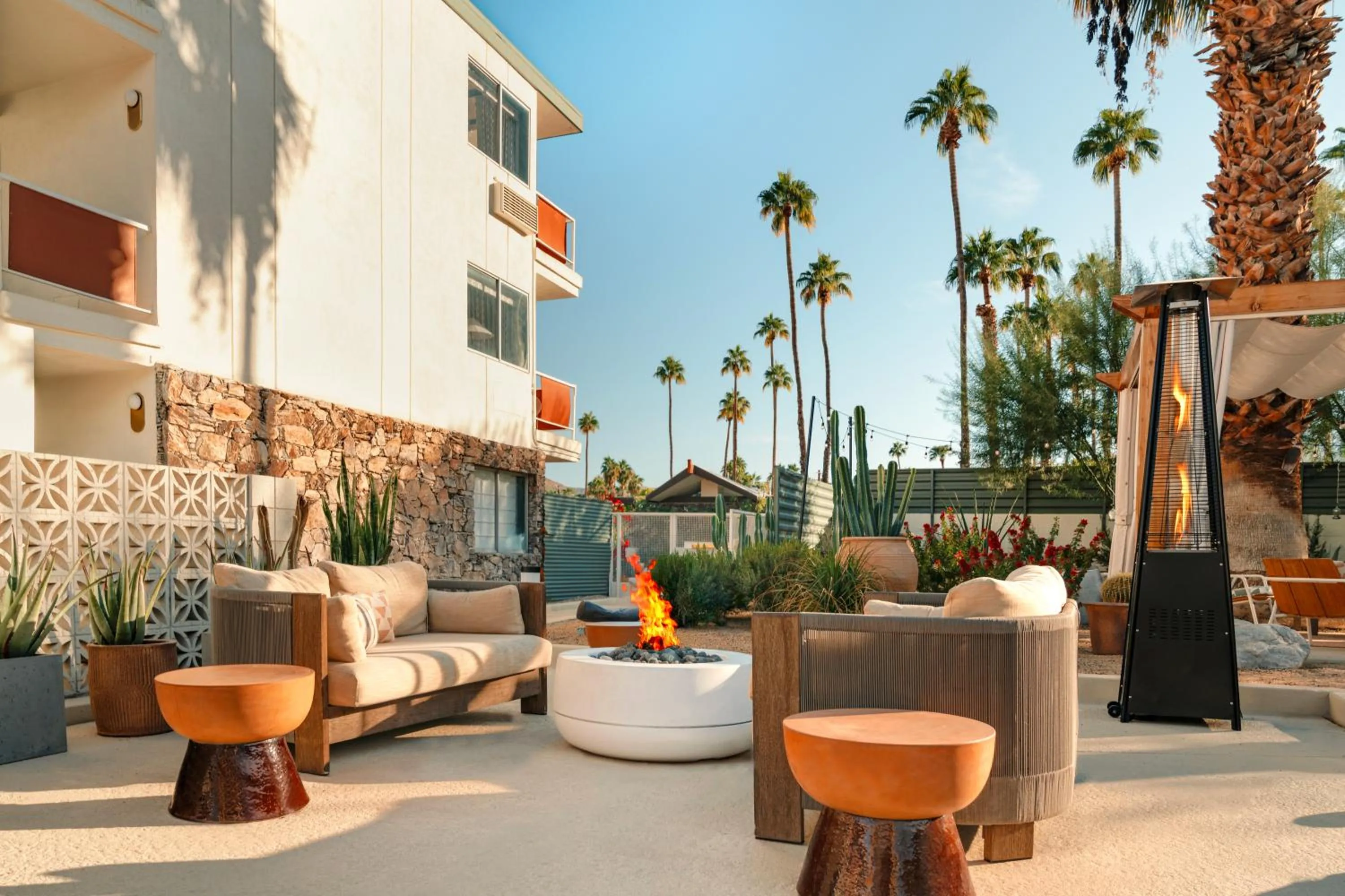 Seating area in Life House, Palm Springs