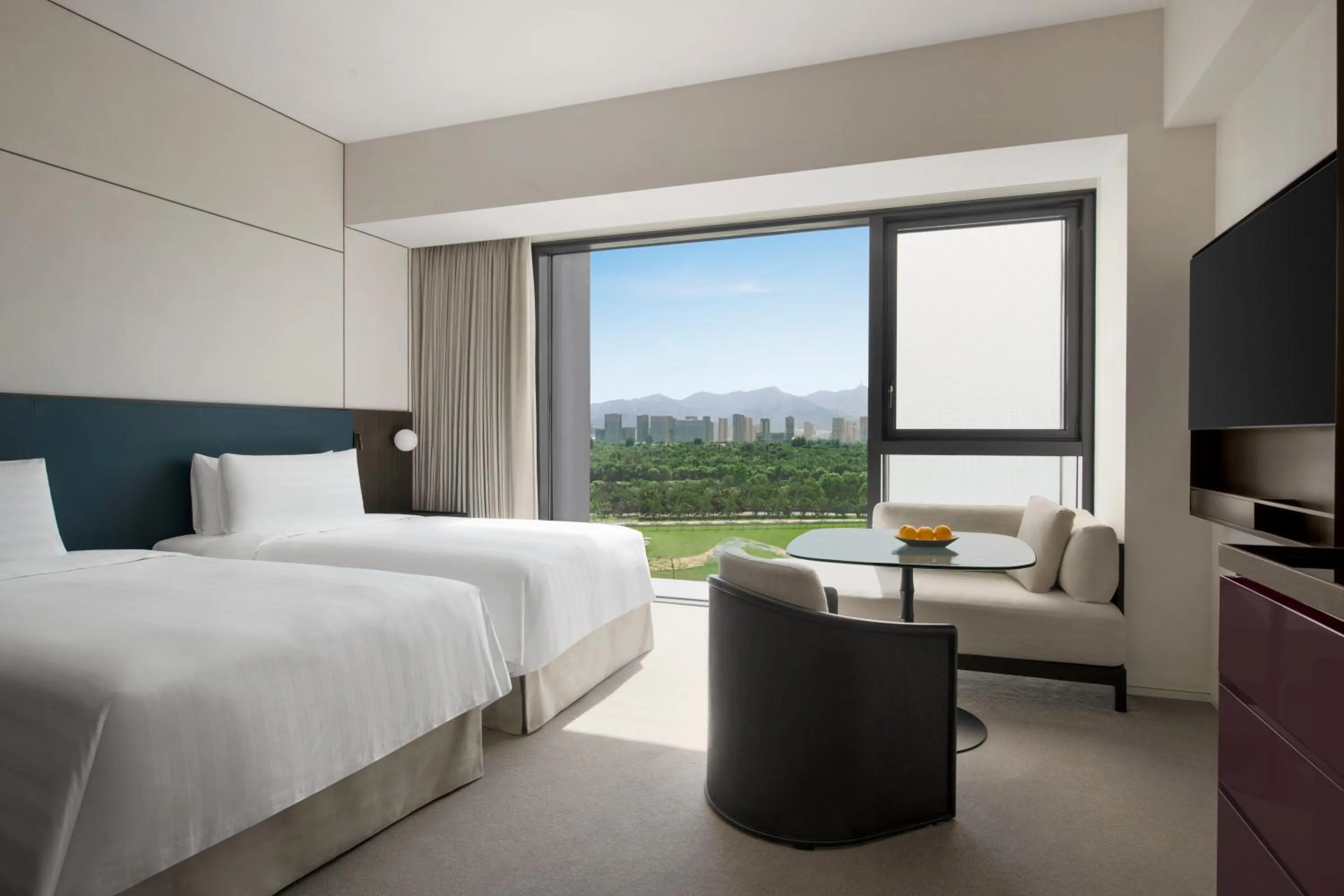 View (from property/room), Bed in Shangri-La Shougang Park, Beijing