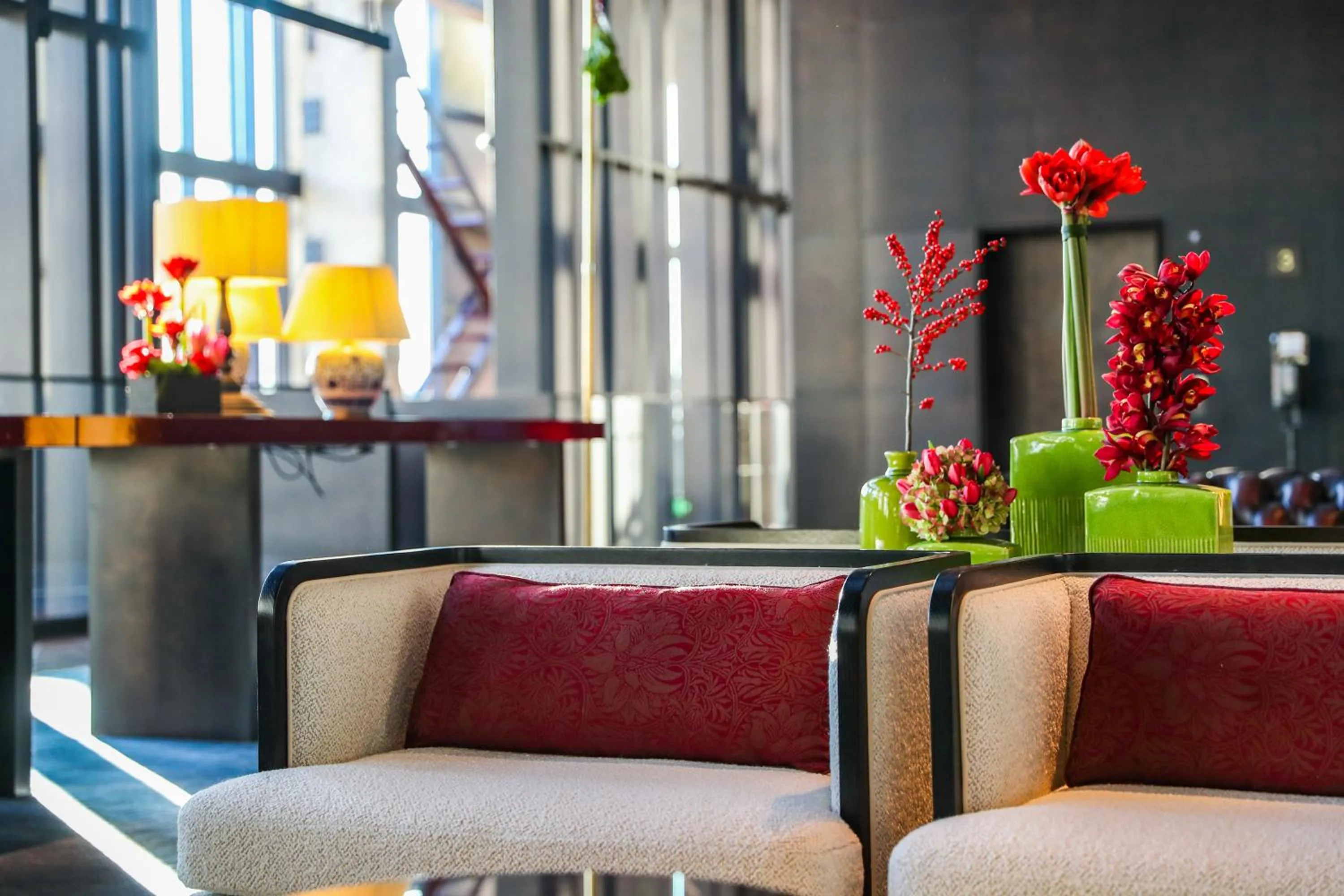 Seating area in Shangri-La Shougang Park, Beijing