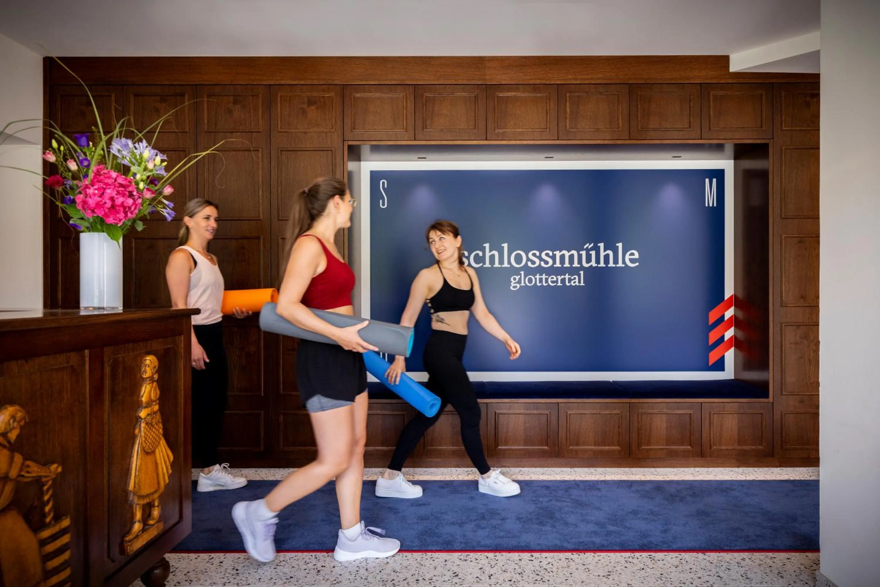 Lobby or reception in schlossmühle - lean luxury boutique hotel